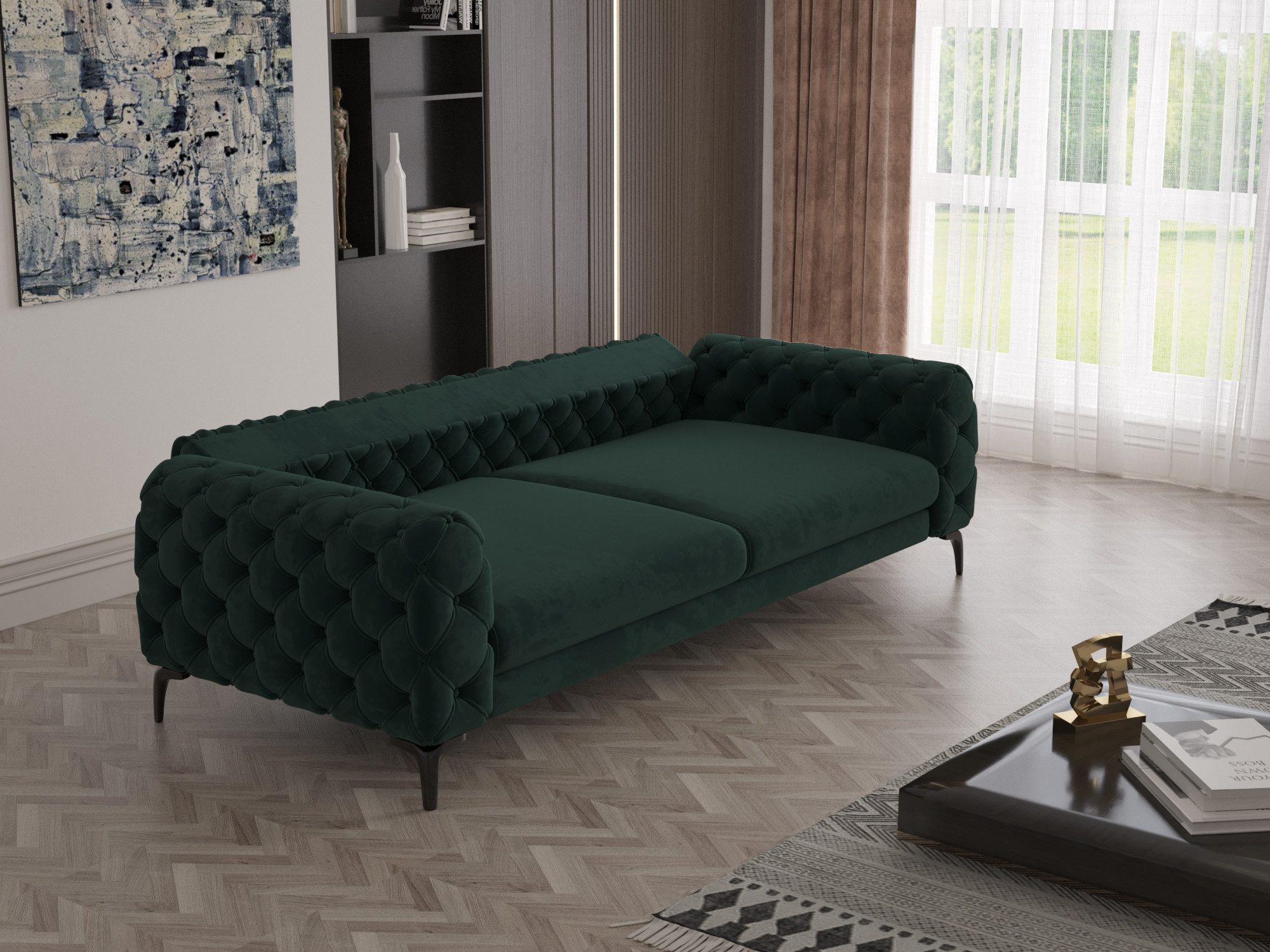 Möbeldreams Chesterfield-Sofa Sofa-Set Arizona Chesterfield Schlaffunktion 3-2-1 .3-3-1 .3-1 .2-1, Schlaffunktion