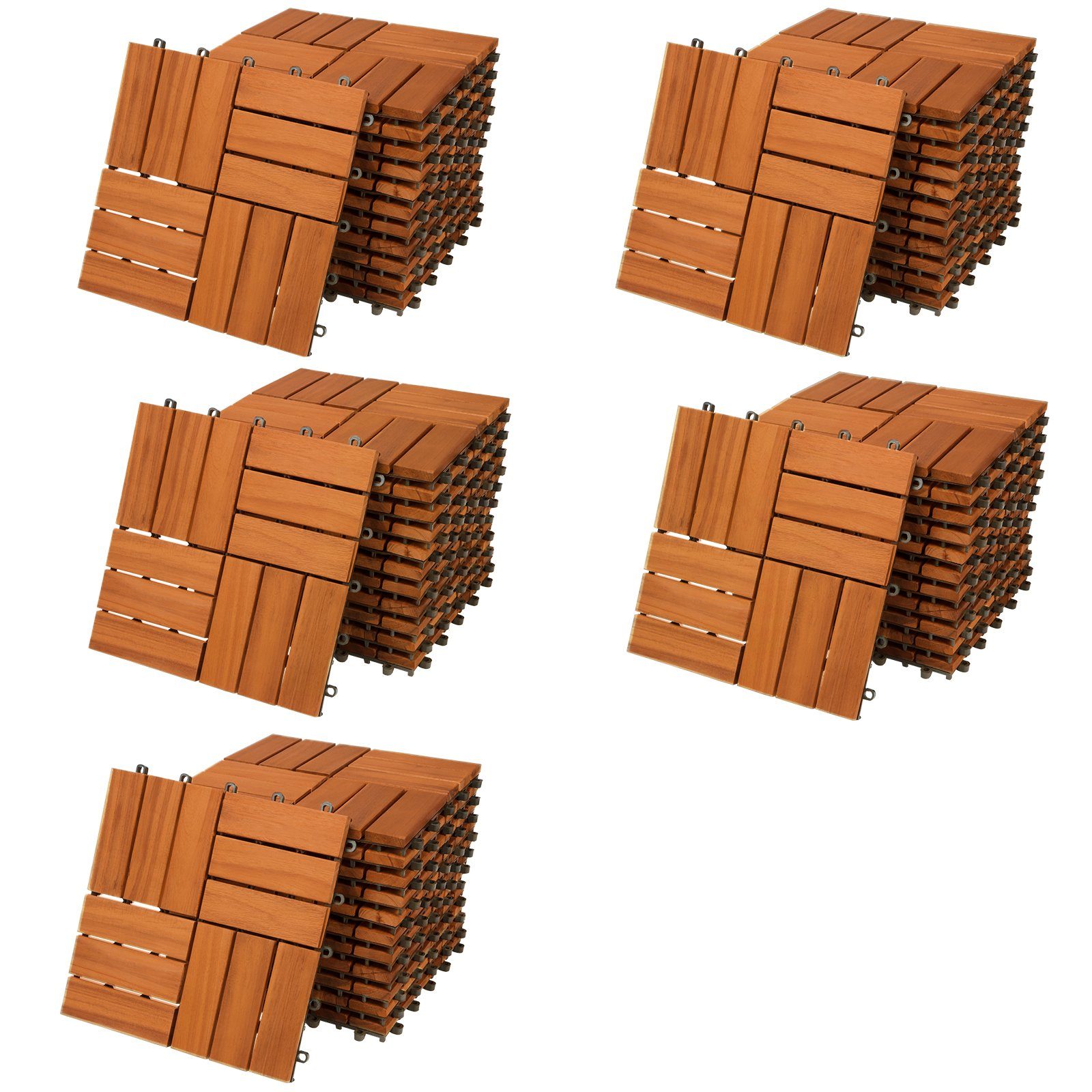 Casaria Holzfliesen 55x Akazie Mosaik, Terrassenfliesen günstig online kaufen