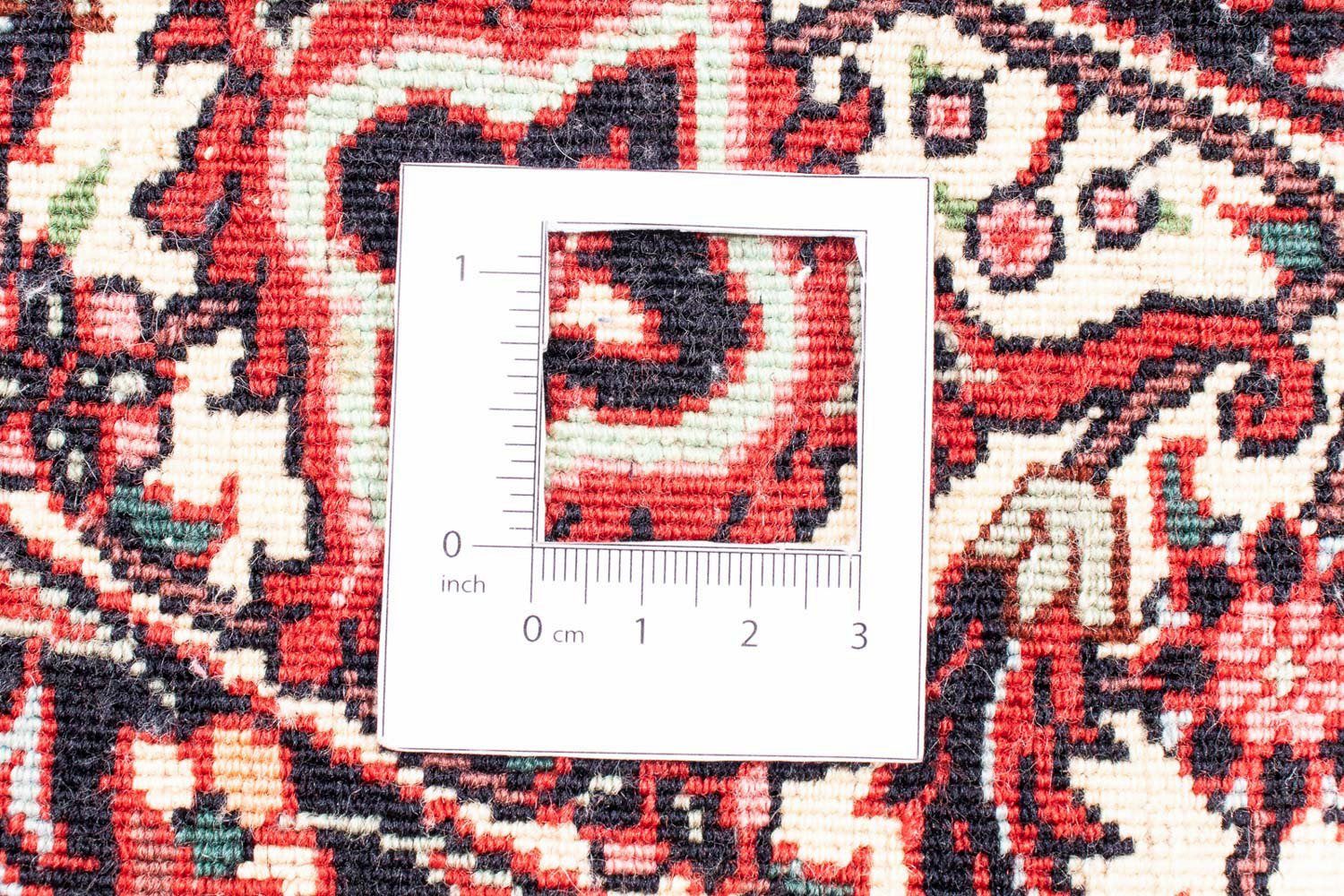Perser Zertifikat - cm Einzelstück x rund Orientteppich 15 Wohnzimmer, mit 150 rund, morgenland, dunkelrot, - Bidjar - Handgeknüpft, Höhe: 150 mm,