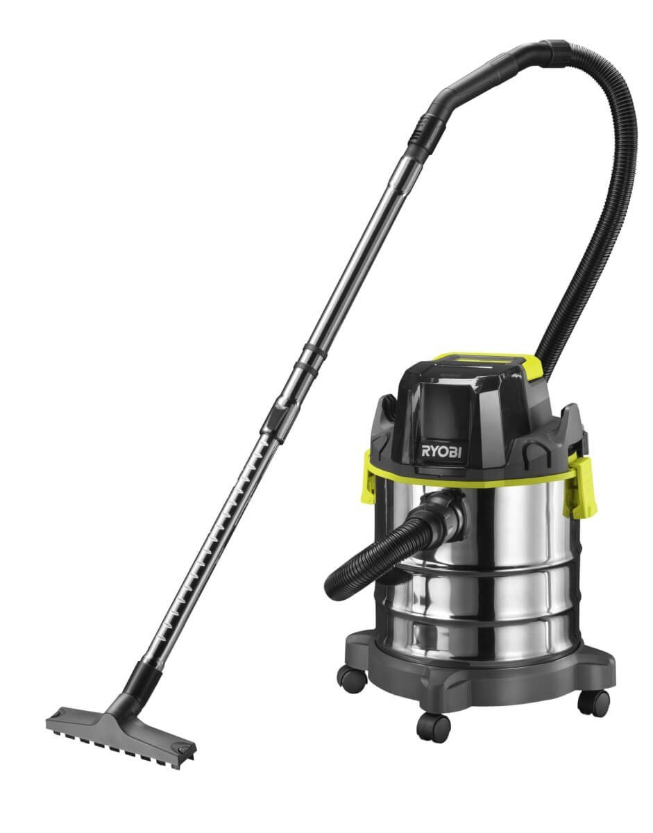 Ryobi Nass-Trocken-Akkusauger ONE+, R18WDV-0, kabelloser Staubsauger, 82 Airwatt, 18 L Behälter, ohne Akku und Ladegerät