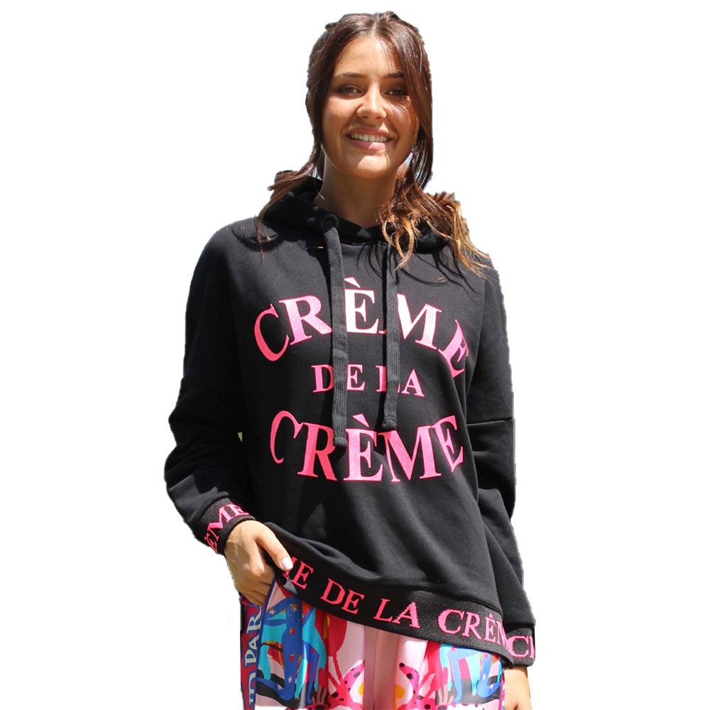 Miss Goodlife Sweatshirt Miss Goodlife Hoodie MG9769, Creme de la Creme, black/neonpink Glitter