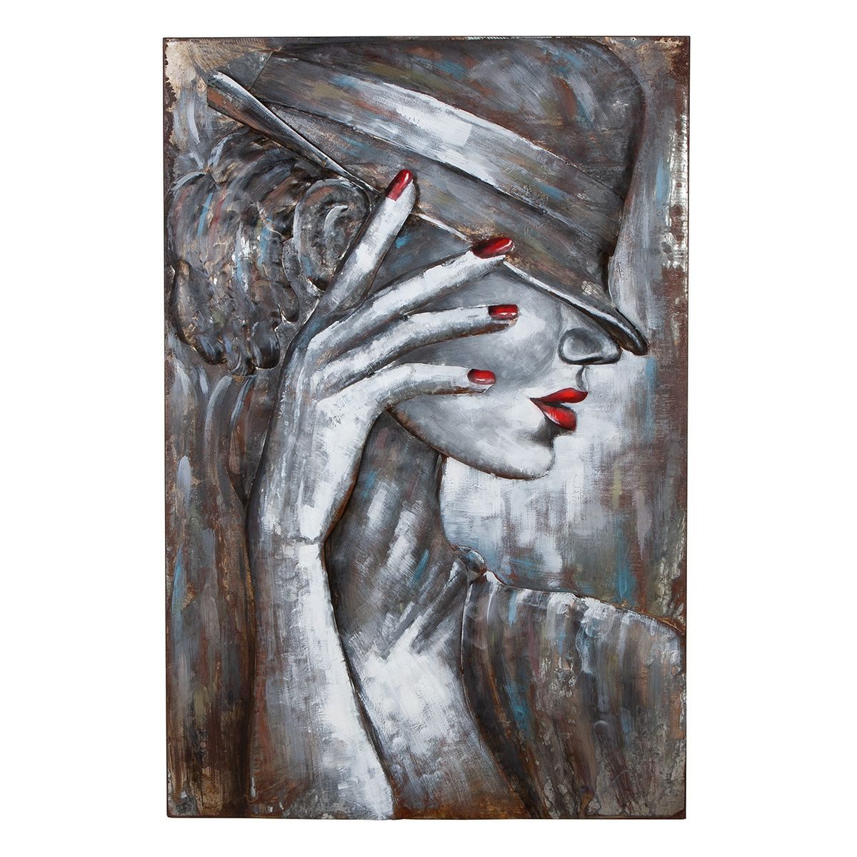 MF Wanddekoobjekt Bild La Femme – Handgearbeitetes Wandbild in 3D-Optik aus Metall 120cm (1 St)