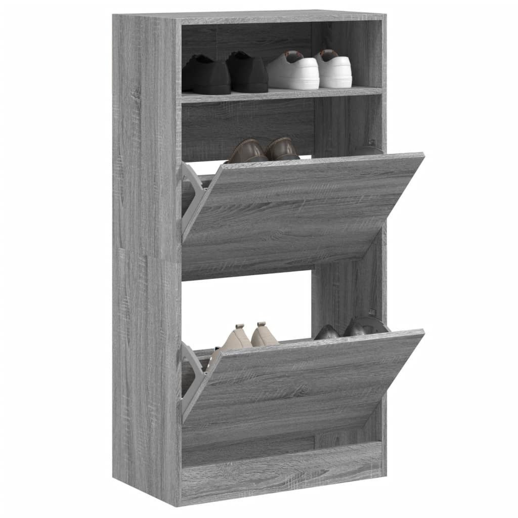 vidaXL Schuhschrank NA Schuhschrank Grau Sonoma 60x34x116 cm Spanplatte