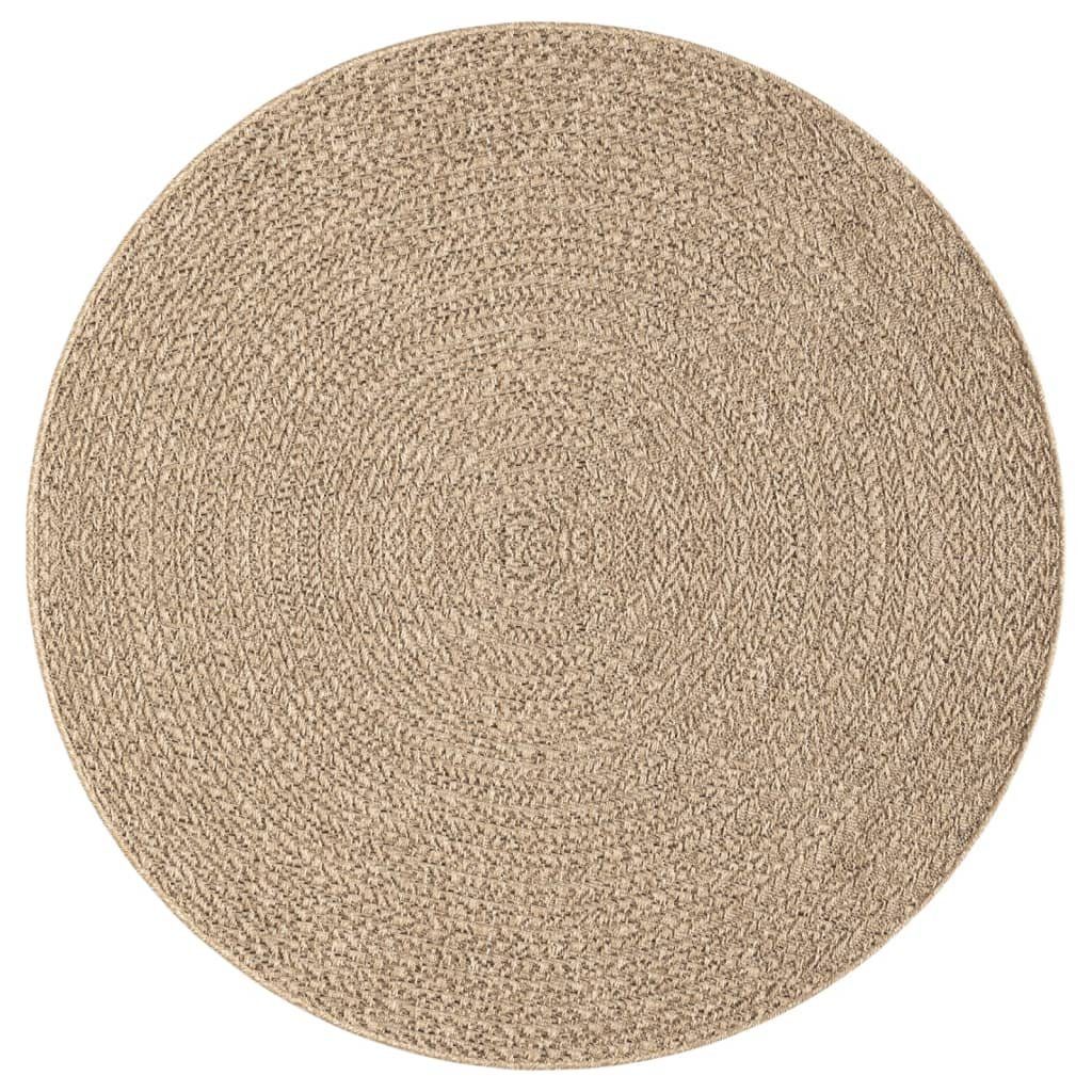 vidaXL Teppich Teppich ZIZUR Ø 200 cm Jute-Optik Indoor und Outdoor, Runde