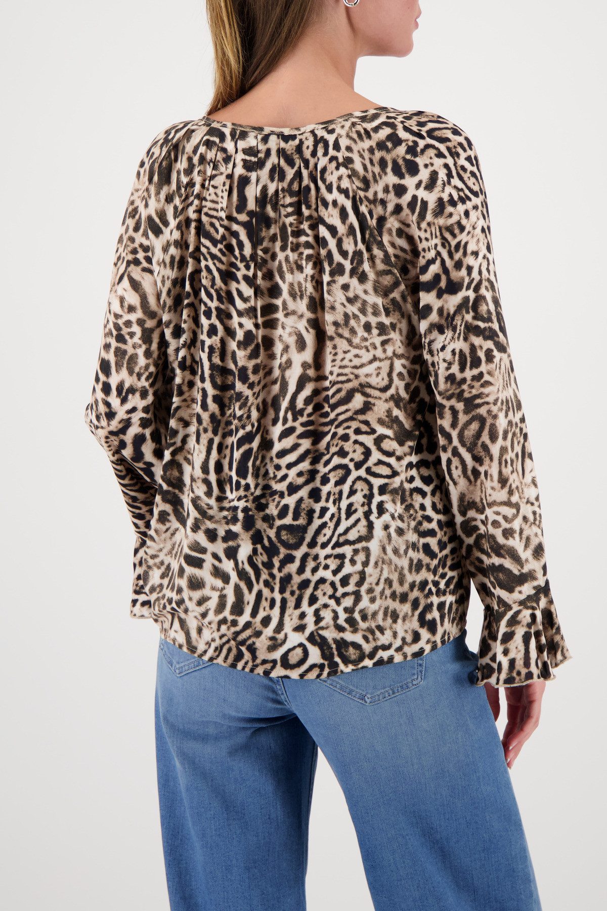 Monari Langarmbluse Bluse Leodruck allover Regular fit mit Leo-Print günstig online kaufen