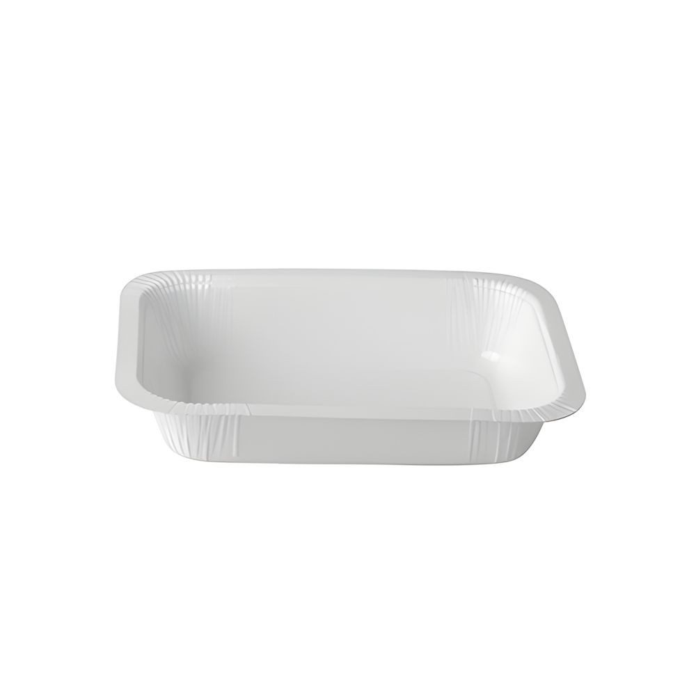PAPSTAR Einwegschale 260 x Siegelschalen Pappe eckig 530 ml 3,7 x 13,7 x 18,1 cm weiss, Frischfaser-Karton, PET beschichtet
