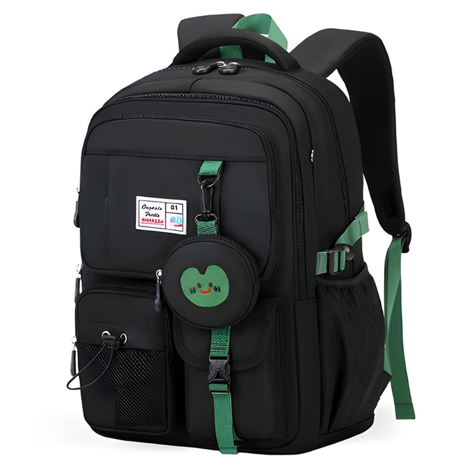 LuxusKollektion Schulrucksack Schulrucksack Teenager Schwarz Groß Laptopfach