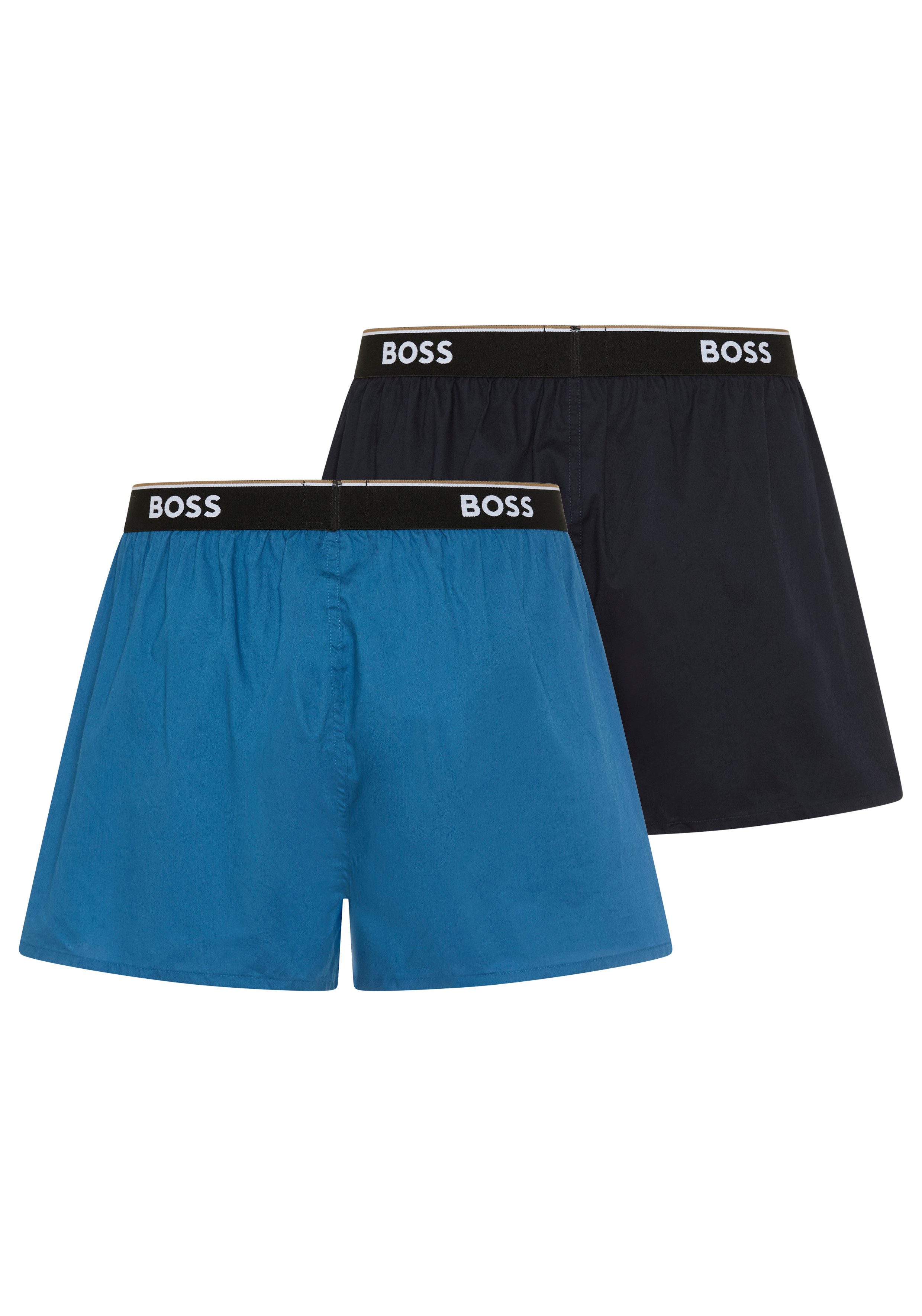 BOSS Pyjamashorts (2-tlg) aus Baumwolle, elastischer Bund günstig online kaufen