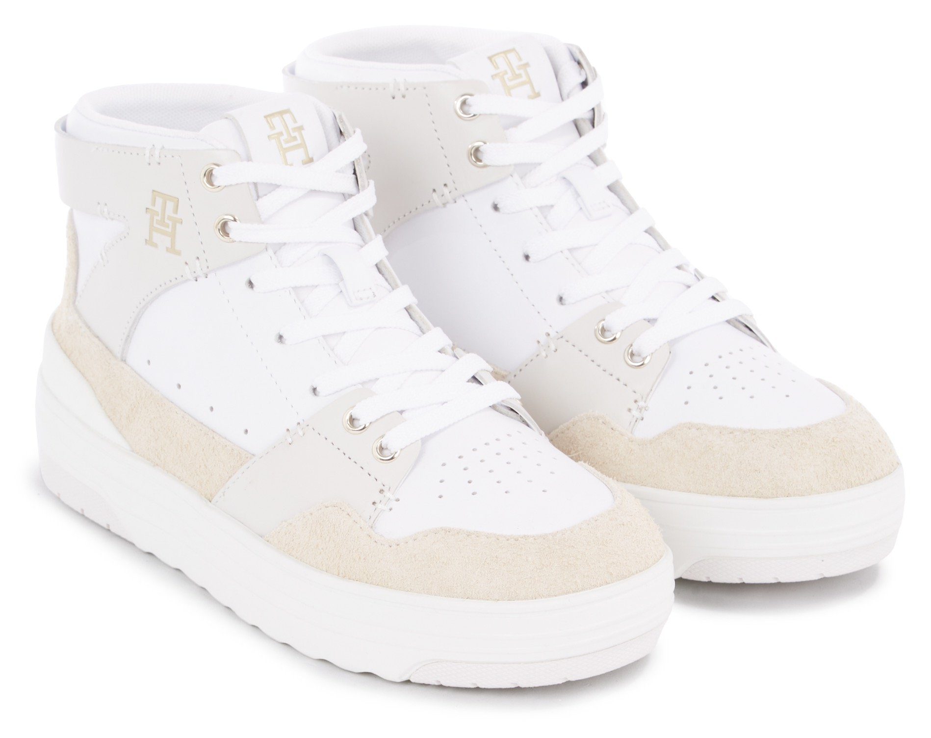 Tommy Hilfiger TH PREMIUM BASKET SNEAKER HI Plateausneaker mit angedeutetem Lochmuster