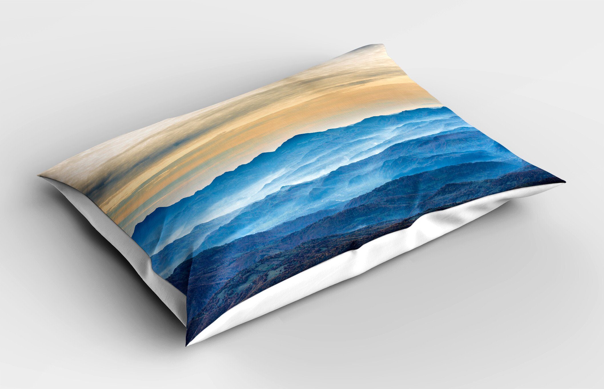 Ölgemälde Kopfkissenbezug, Size Abakuhaus Dekorativer Standard Stück), Sky Gedruckter Sea Kissenbezüge Blue (1 Creme