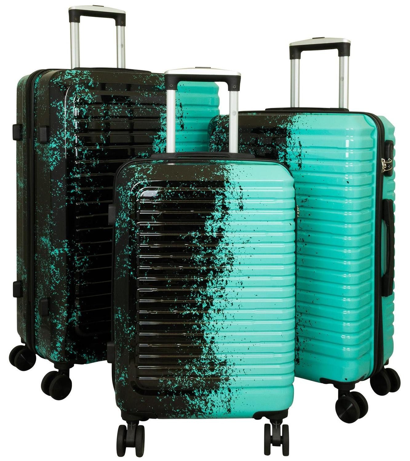 Warenhandel König Trolleyset Sierra, 4 Rollen, (Gr. M, L und XL, 3 tlg., Hartschalen Trolley Set), modernes Design mit hochwertigem Motiv-Print