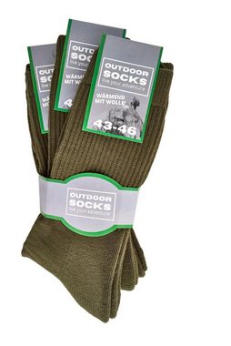 TippTexx 24 Wandersocken 6 Paar Jagdsocken Bundeswehrsocken robuste Qualität mit Schafwolle