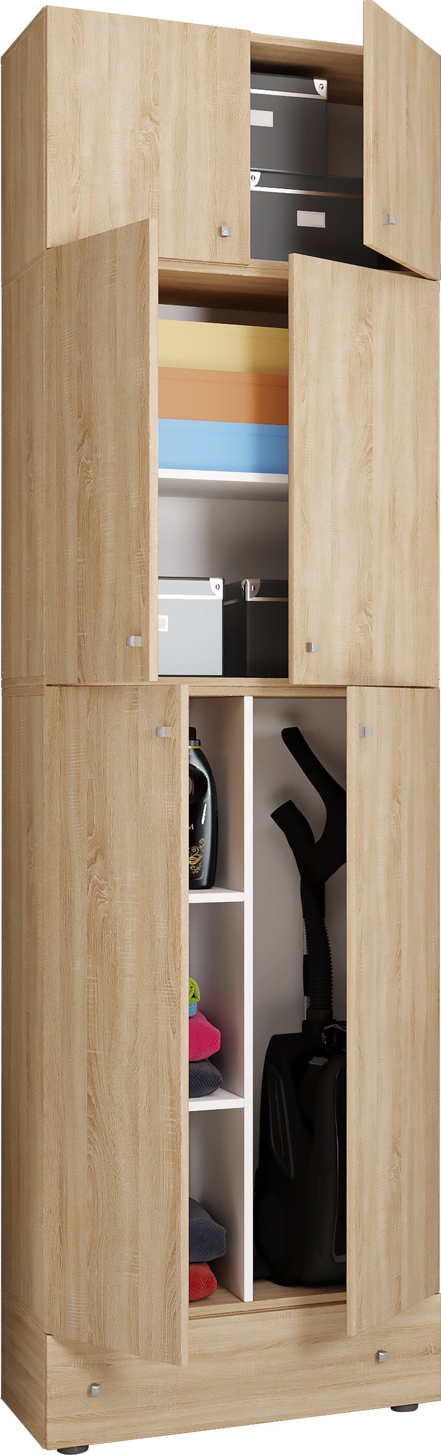 VCM Mehrzweckschrank Holz Besenschrank Staubsauger Putzschrank günstig online kaufen
