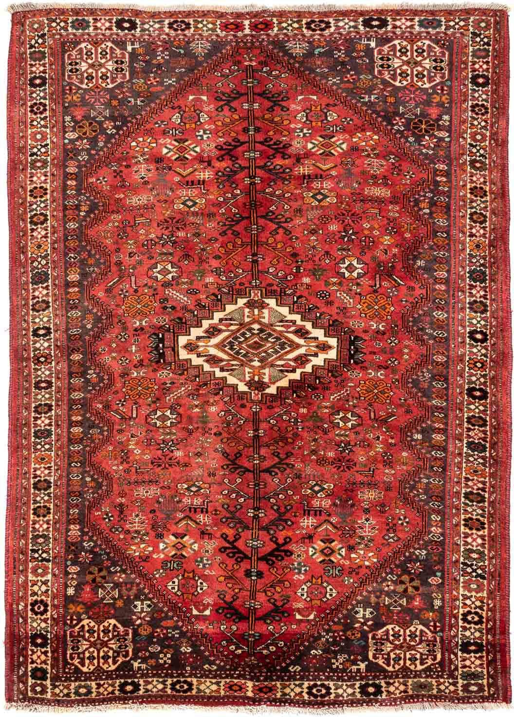 Höhe: Medaillon 240 158 Wollteppich Shiraz mit Unikat mm, x rechteckig, 1 cm, Zertifikat morgenland,