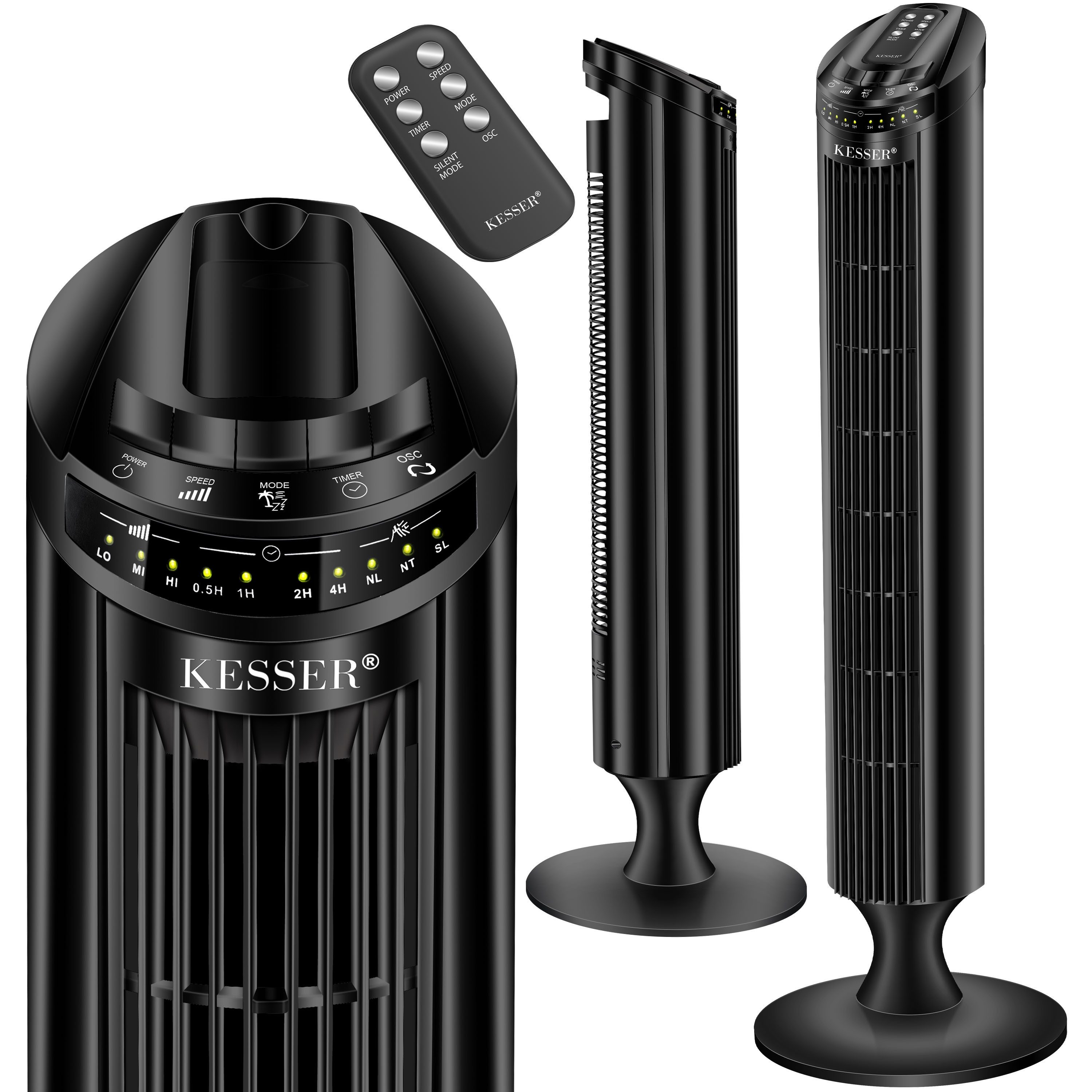 KESSER Turmventilator, Turmventilator FERNBEDIENUNG Ventilator LED Display