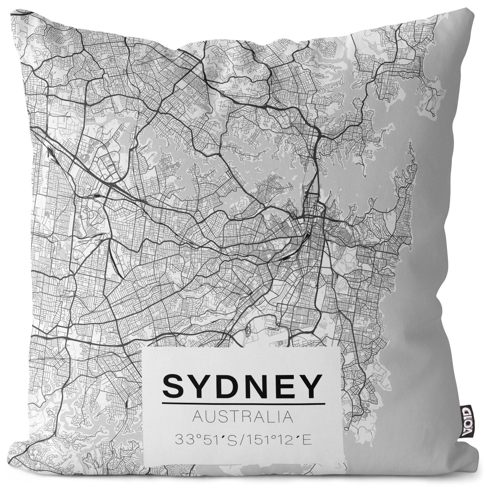 Kissenbezug, VOID (1 Stück), Sydney Australien Open Backpacker Stadtkarte Stadtplan Landkarte