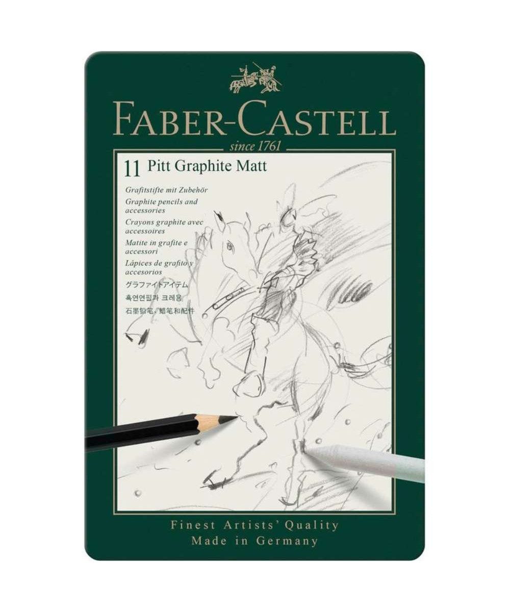 Faber-Castell Bleistift Faber-Castell Pitt Graphite Matt Bleistifte Set, (SET, 8-tlg., Graphitstifte)