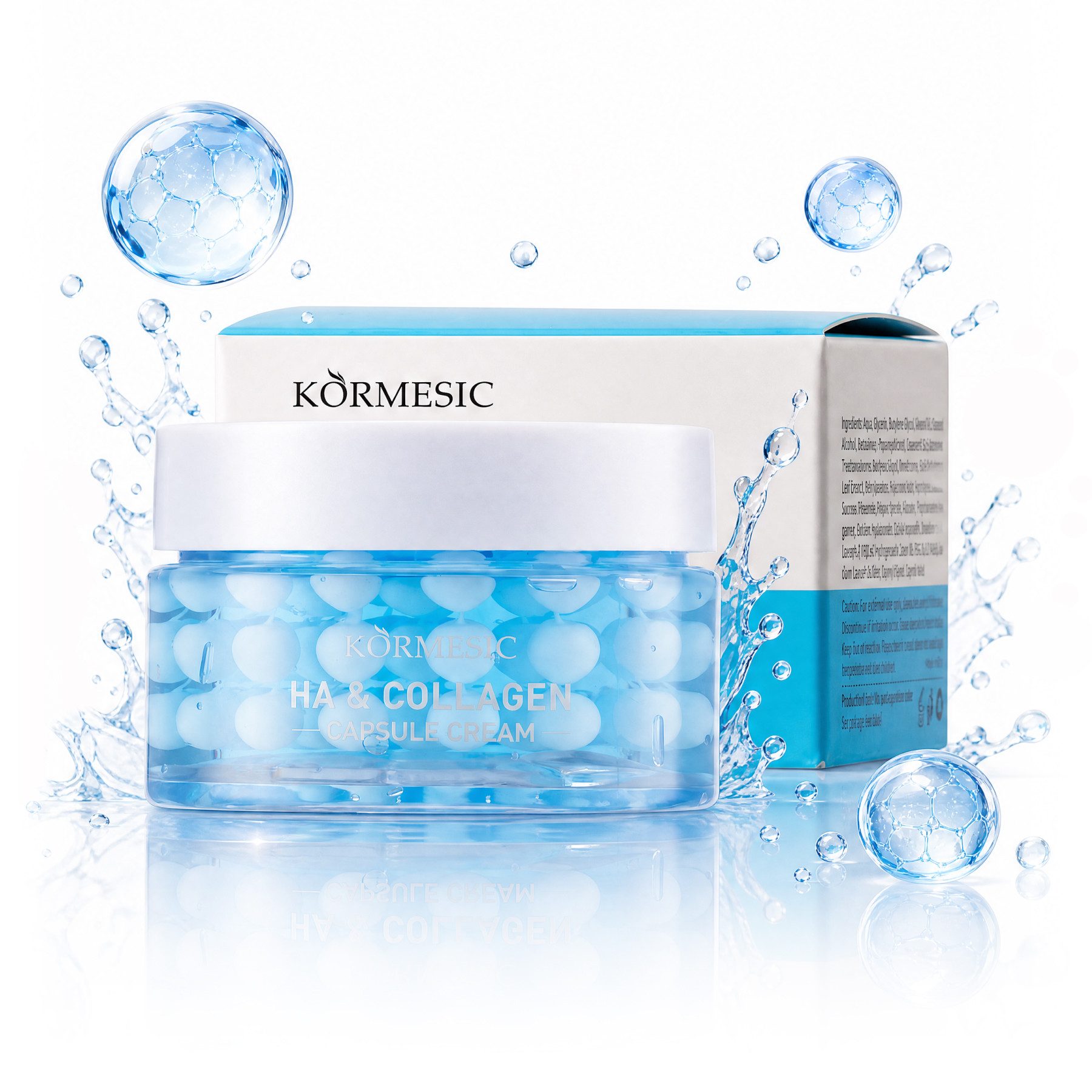 KORMESIC Tagescreme Gesichtscreme HA Hyaluron Collagen Creme Kapselcreme Anti Falten, 1-tlg., Gesichtscreme, Gesichtspflege, Haut, Kapselcreme