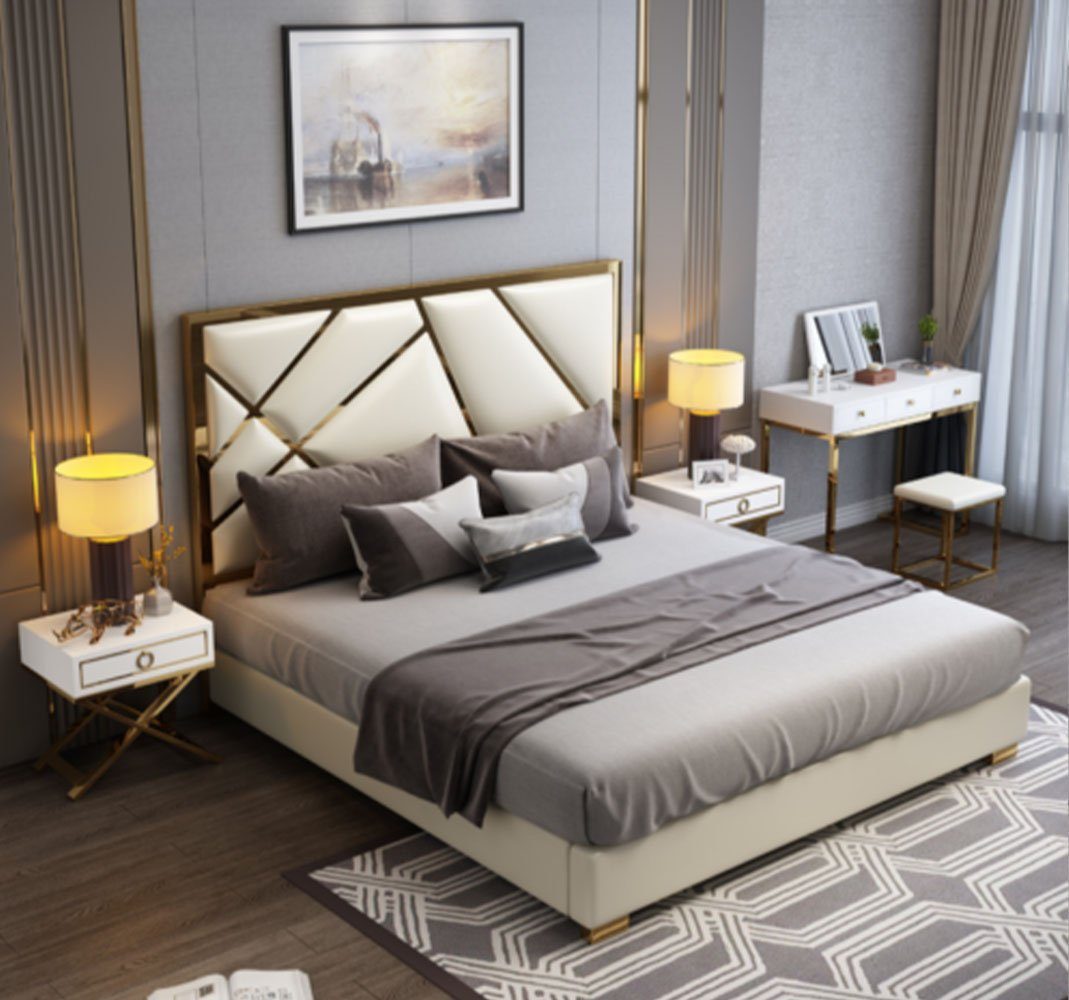 JVmoebel Bett Bett Polster Design Luxus Doppel Hotel Betten Schlaf Zimmer 180x200cm (Bett), Made In Europe