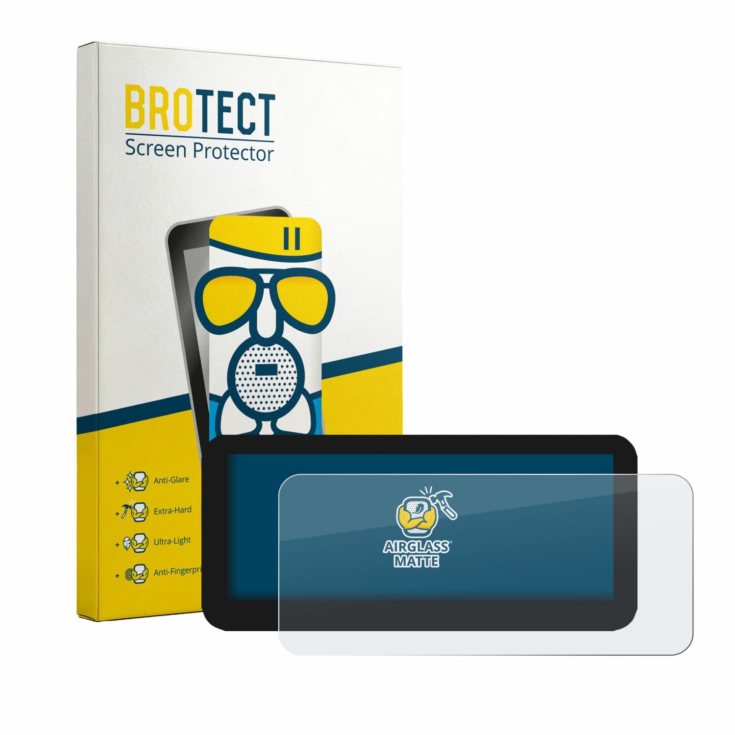 BROTECT Displayschutzglas Folie für TMOTEC 12,3" Android CarPlay Mercedes C/GLC/V/X-Klasse W205, Schutzfolie Glas Panzer Display Schutz matt