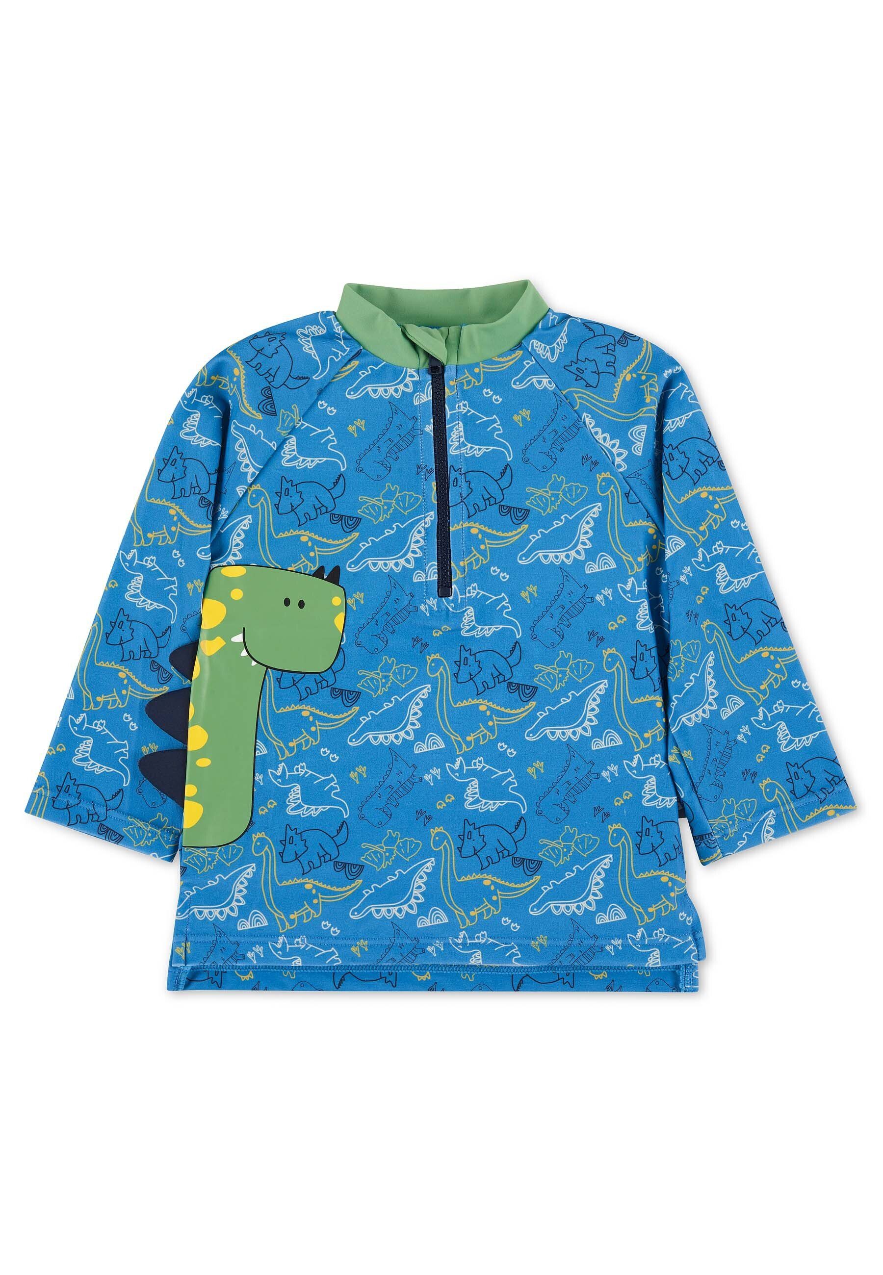 Sterntaler® Badeanzug Langarm-Schwimmshirt Dino (1-St., Kinderbadeanzug Langarm, Schwimmshirt mit süßen Motiv) Schwimmanzug mit Reißverschluss und Stehkragen, Baby Badeanzug