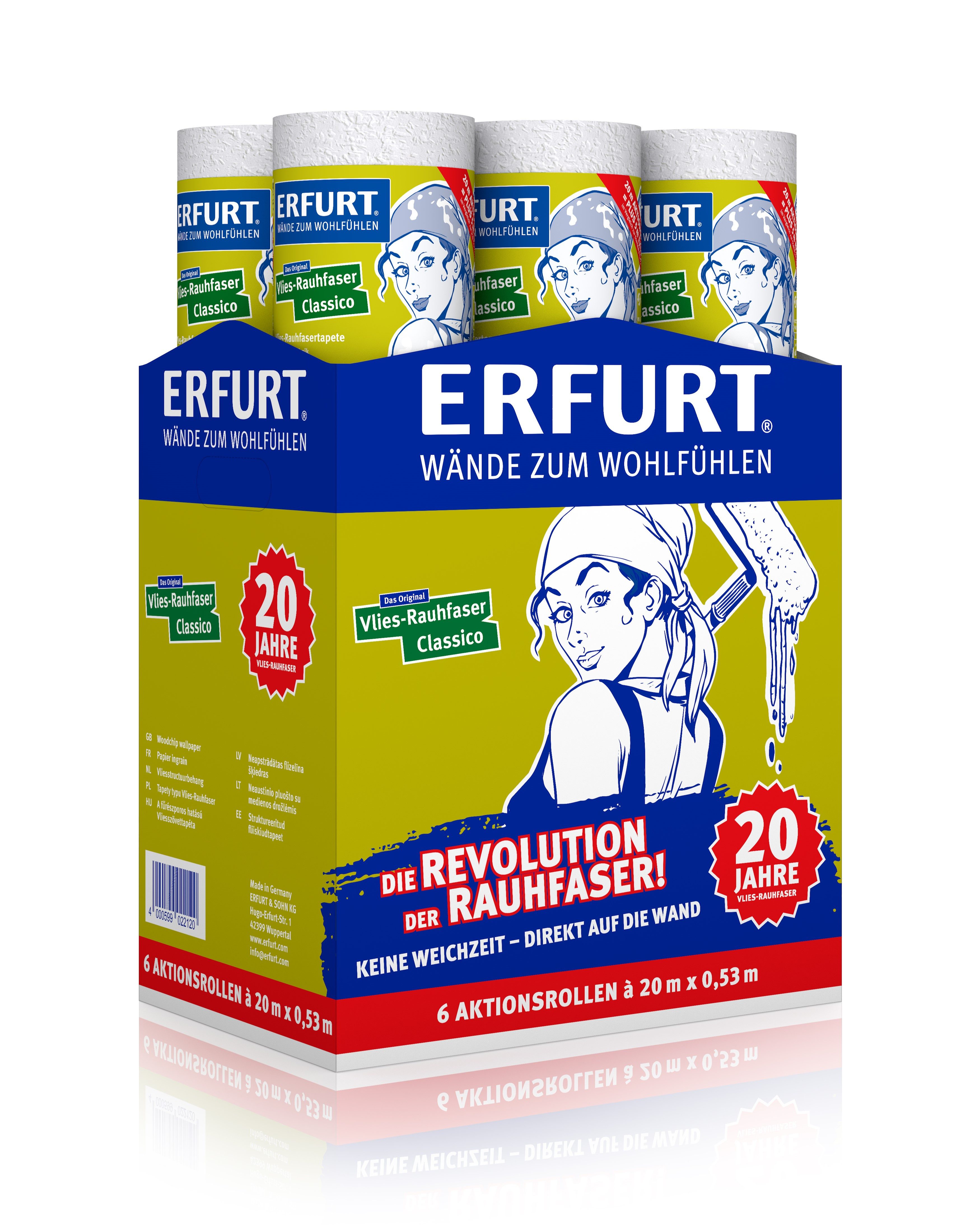 ERFURT Vliestapete 6 Aktionrollen Vlies-Rauhfasertapete CLASSICO günstig online kaufen