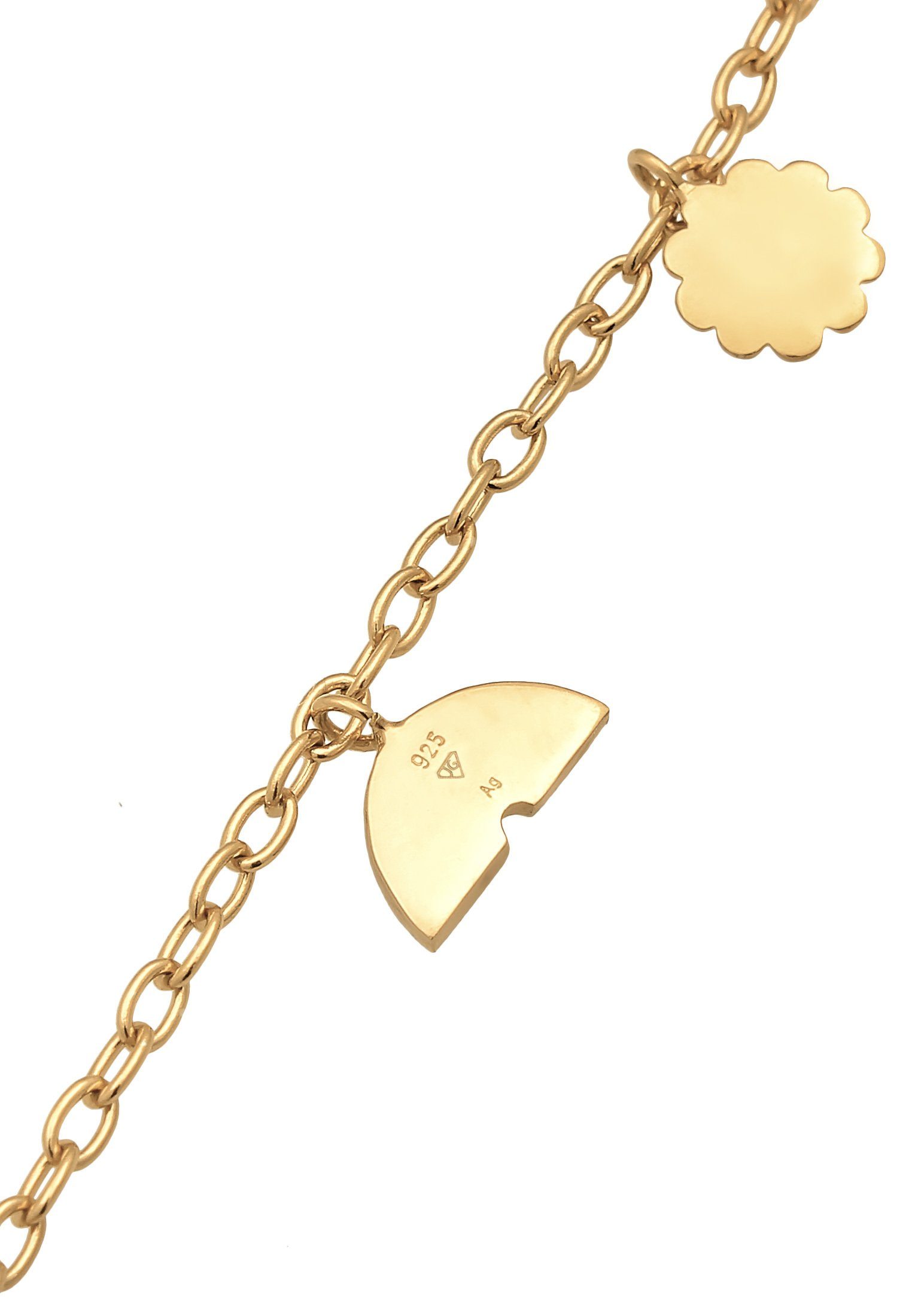 Elli Armband Gold Eis Pilz Blume Blume Anhänger 925 Silber, Smiling Emaille