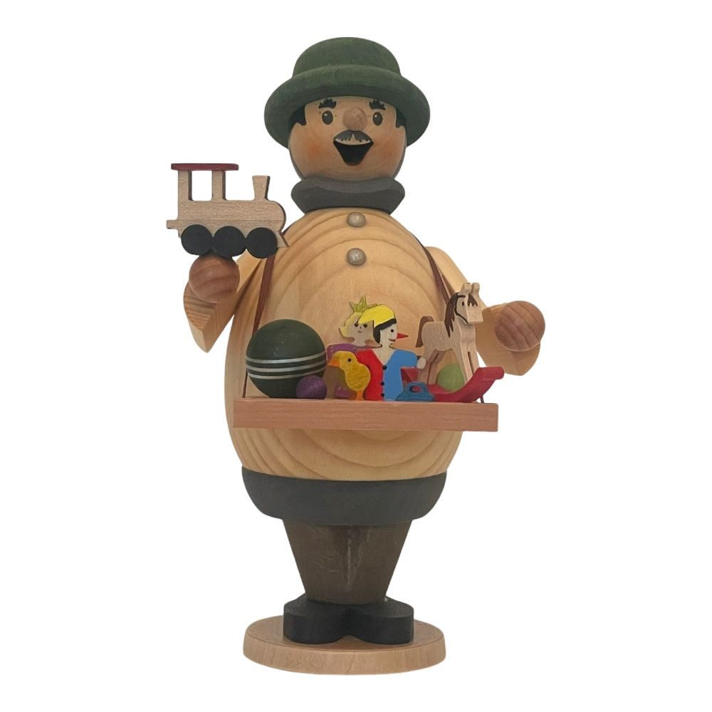 Drechslerei Kuhnert Räuchermännchen Räucherfigur Rauchmann Max Spielzeughändler 16 cm - Echt Erzgebirge