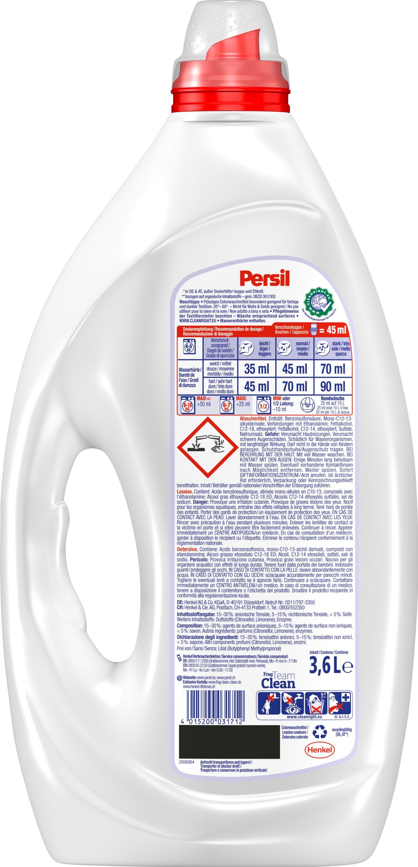Persil Color Kraft Gel 80 WL Colorwaschmittel (Vorratsgröße, [1-St. Flüssigwaschmittel mit Tiefenrein Technologie)