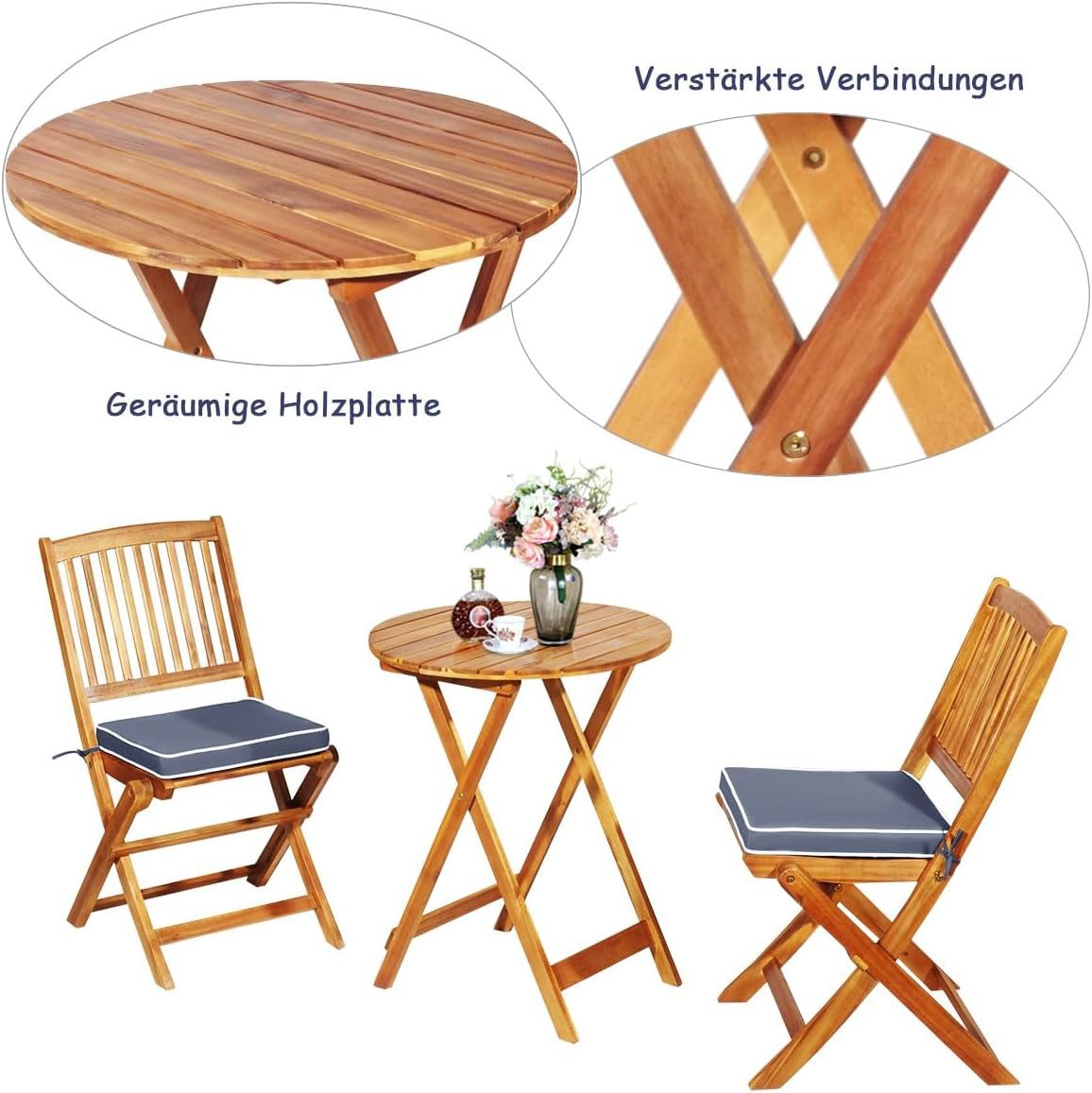 KOMFOTTEU Balkonset klappbar, (Set, 3-tlg), aus günstig online kaufen