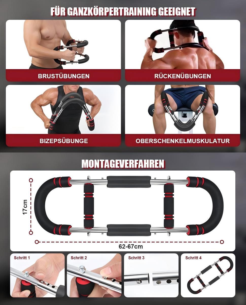 JOYOLEDER Multitrainer Twister Armtrainer Biegehantel, Verstellbares Brust Trainingsgerät &, (Muscle fit Gerät (30-50 kg / 70-110 lb), Tragbarer Power Twister, mit abnehmbarem Design, Trainingsgeräte für Zuhause, Büro & Reise)
