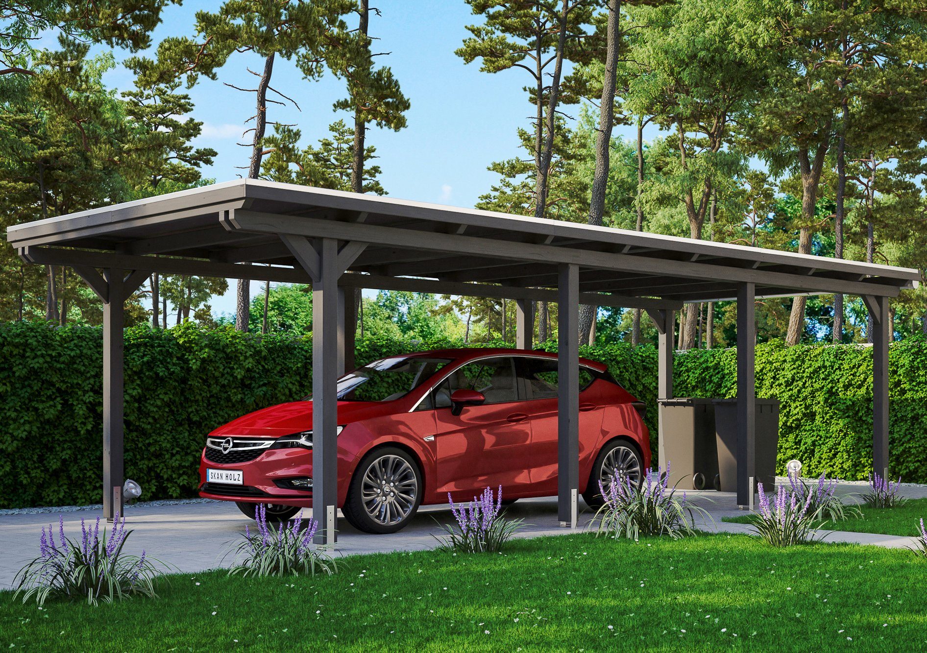 Skanholz Einzelcarport Emsland, BxT: 354x846 cm, 223 cm Einfahrtshöhe | Carports