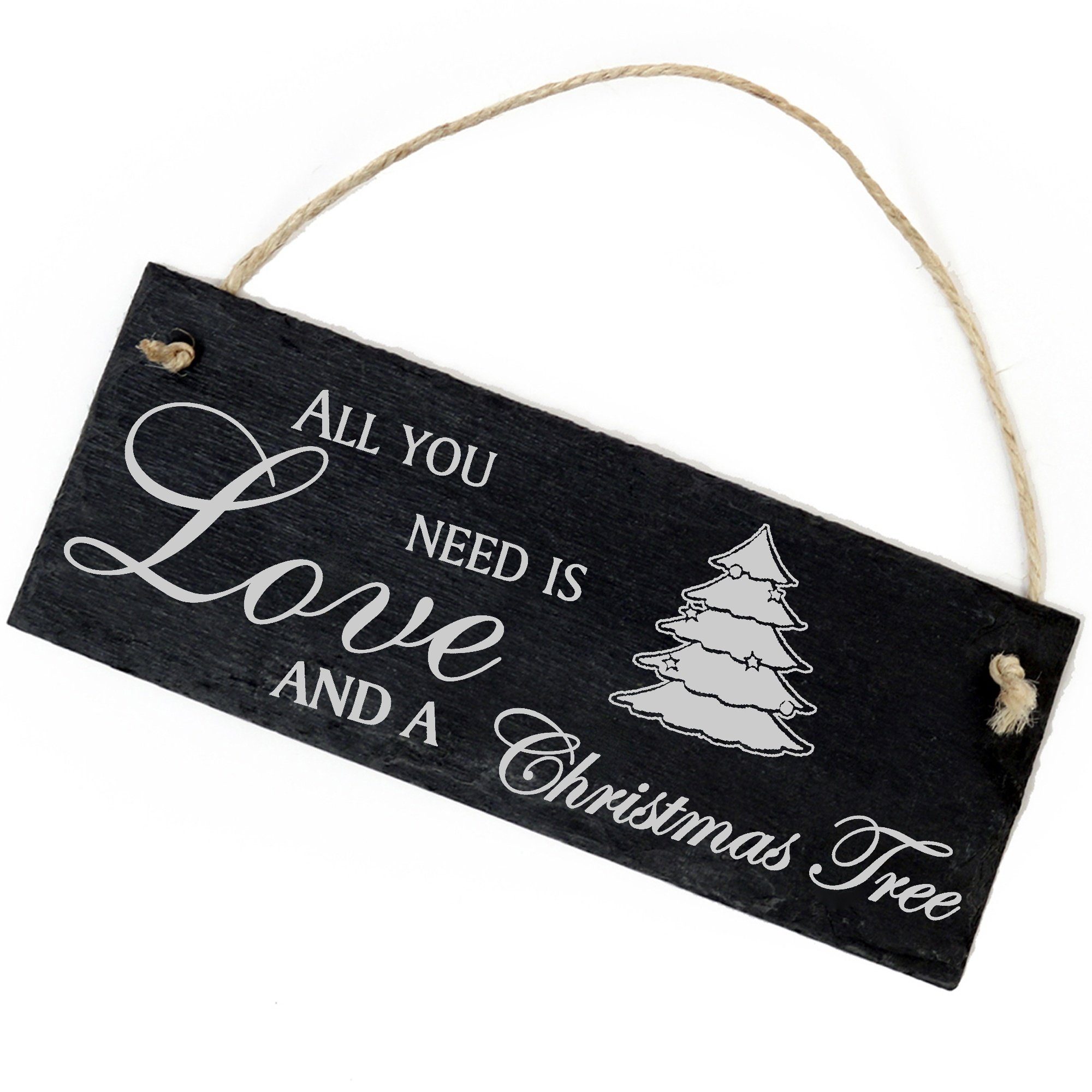 Dekolando Hängedekoration Tannenbaum 22x8cm All Tree Love and you Christmas need is a