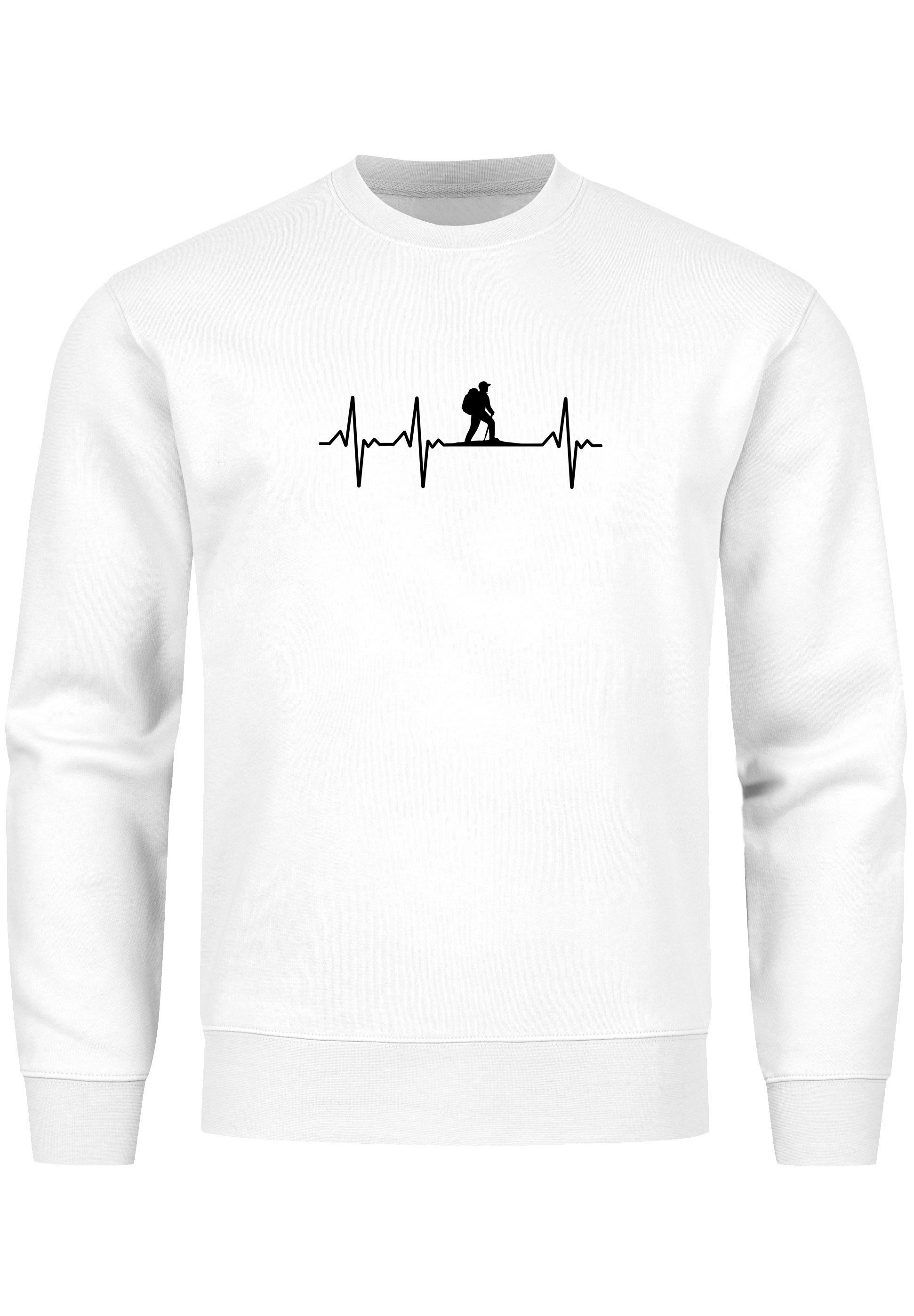 Neverless Sweatshirt Sweatshirt Herren Wanderer Herzschlag Outdoor Natur Ru günstig online kaufen