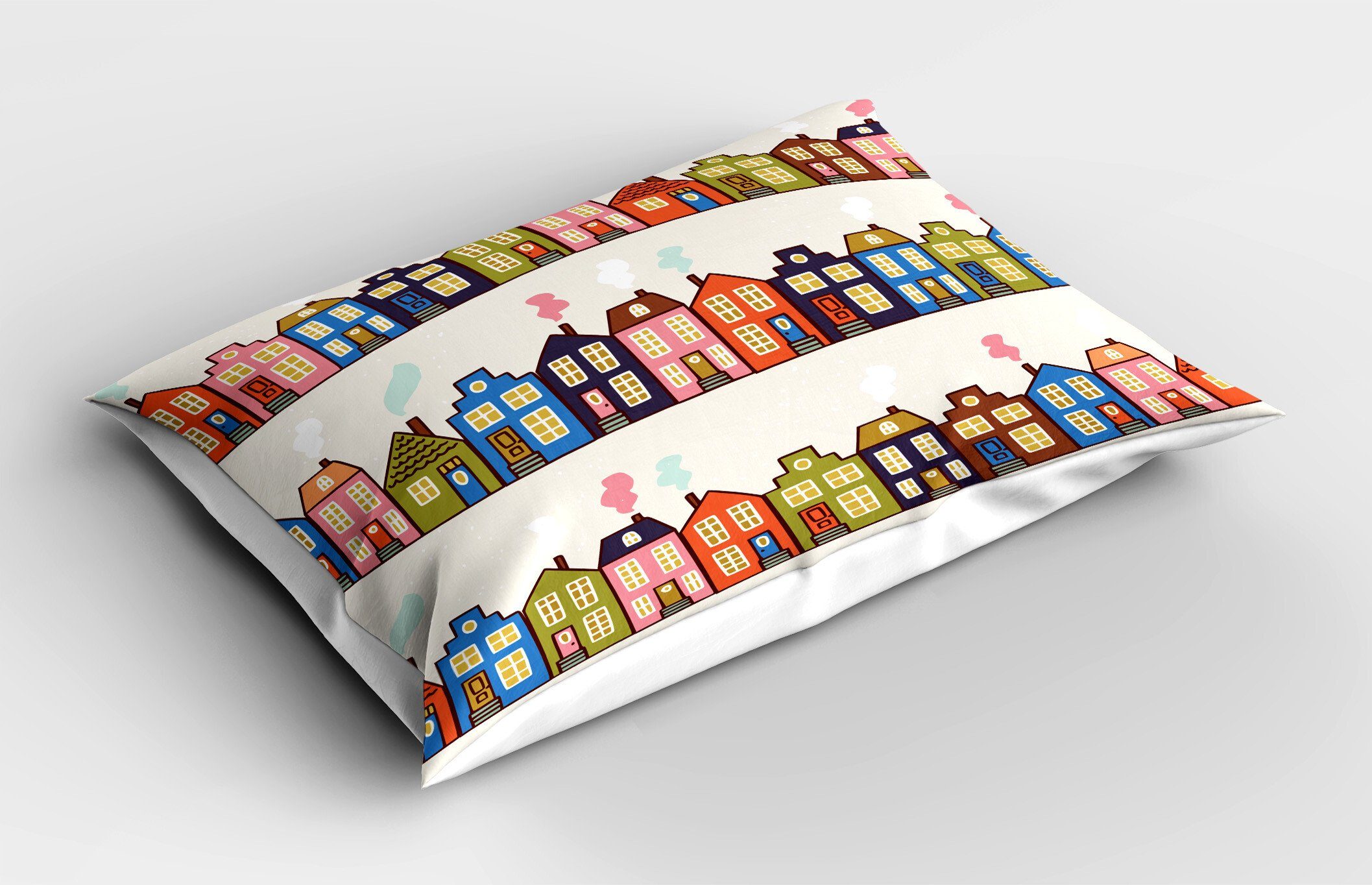 Stück), Funky Kissenbezüge King (1 Gedruckter Dekorativer Size Häuser Straßen auf Amsterdam Kissenbezug, Standard Abakuhaus