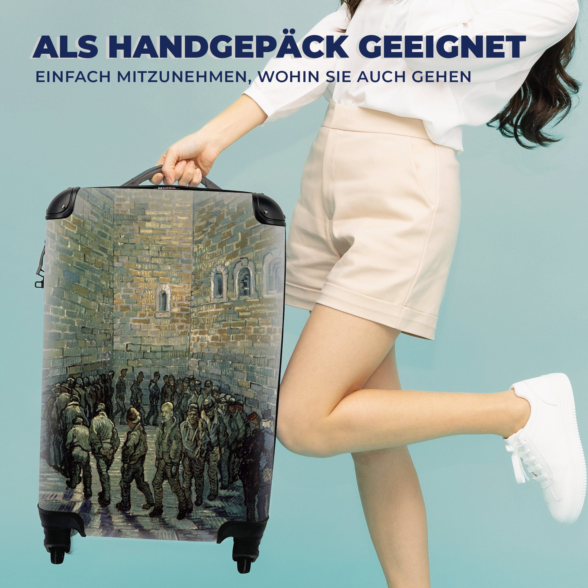 für Handgepäck Gefangene Reisekoffer MuchoWow Ferien, Rollen, Vincent 4 van Trolley, Handgepäckkoffer für Reisetasche - Übung mit Gogh, rollen,