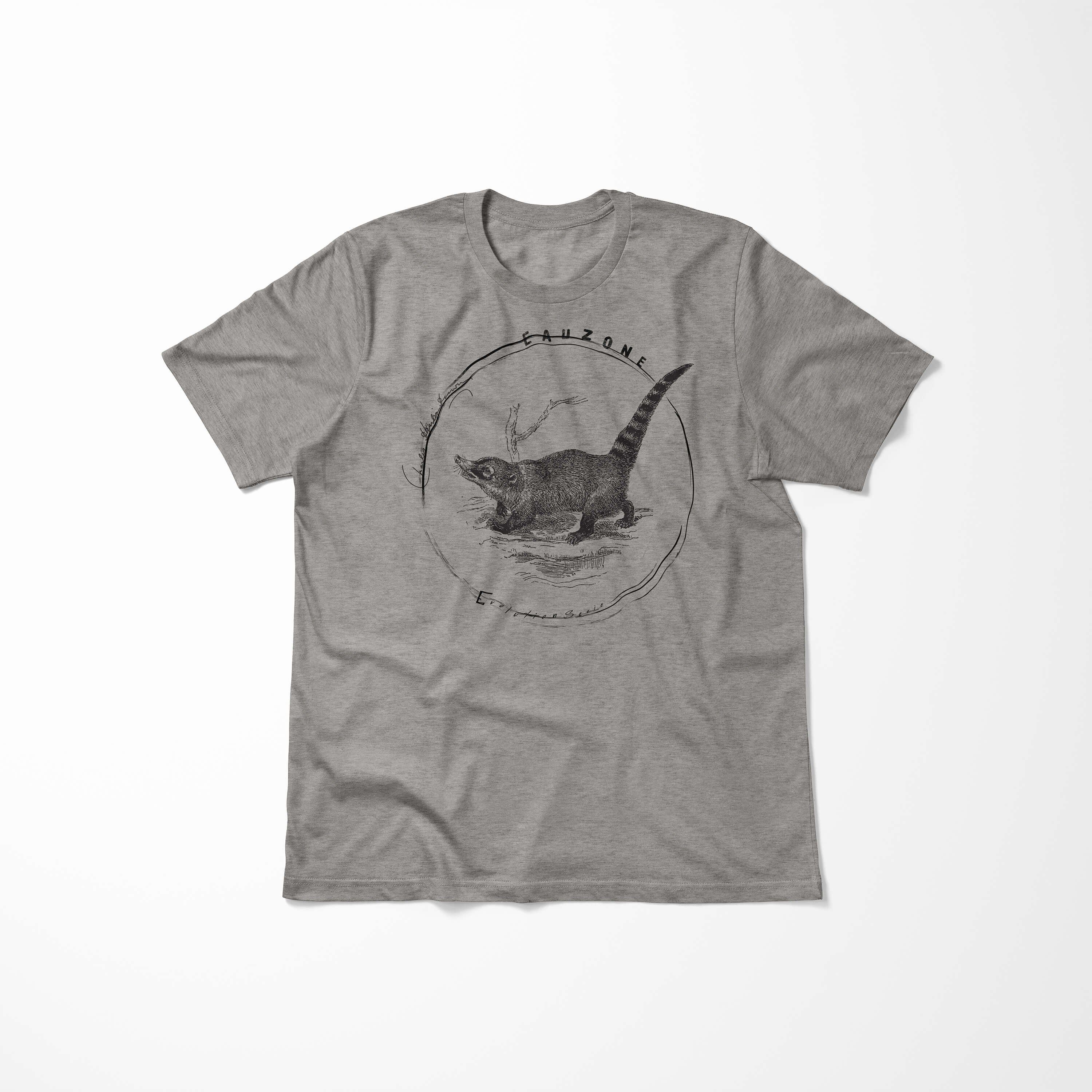 Sinus Art T-Shirt Evolution Herren T-Shirt Ash Nasenbär