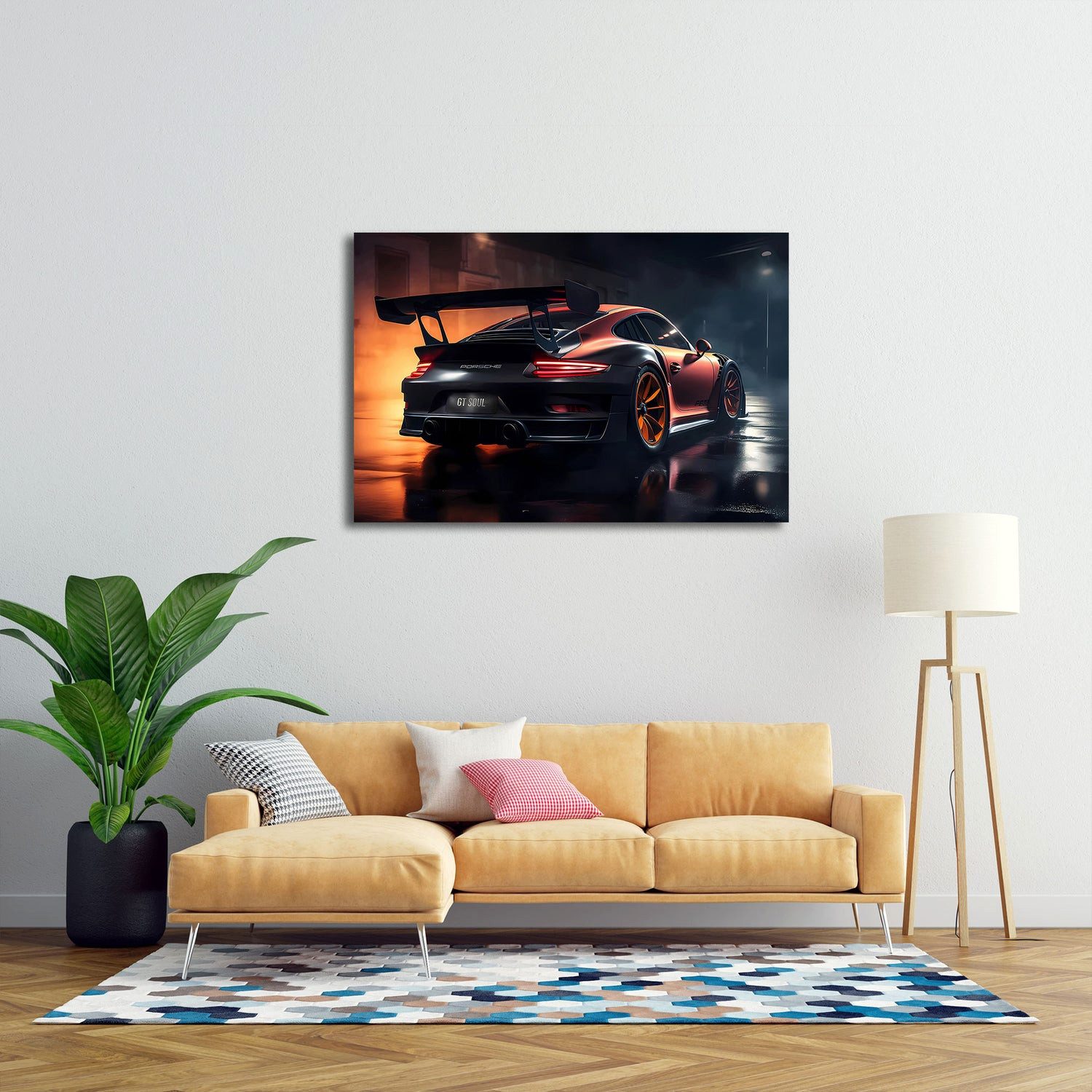 Artedinoi Leinwandbild GT Auto Design Geschwindigkeit Power Wandbild Leinwandbild Kunstdruck, GT-Sportwagen, dynamisch