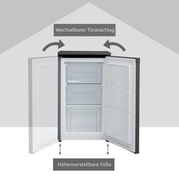 Telefunken Gefrierschrank CF-34-101-B, 82.1 cm hoch, 48 cm breit, Tischgefrierschrank, 63 L Gesamt-Nutzinhalt, Leise & Effizient