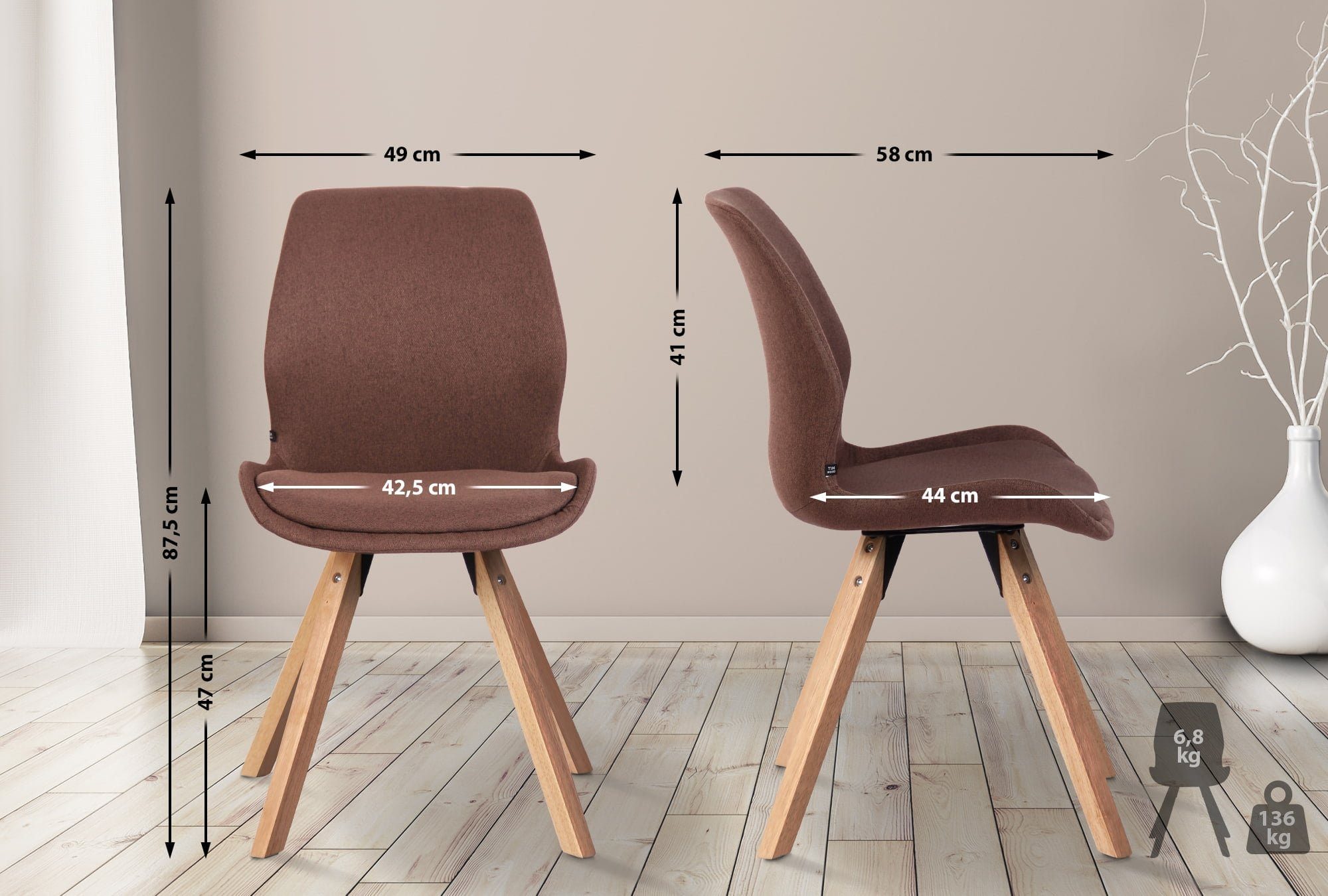 CLP Esszimmerstuhl Luna (2er Set), Kunststoff/ günstig online kaufen