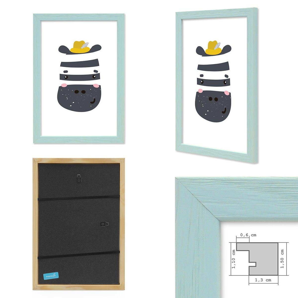 PHOTOLINI Bilderrahmen 3er Set Massivholz-Rahmen - günstig online kaufen