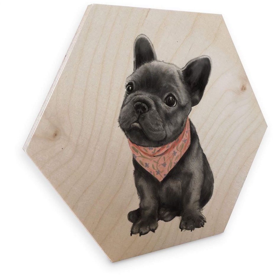 Wall-Art Holzbild Französische Bulldogge Holzbild, St) (1