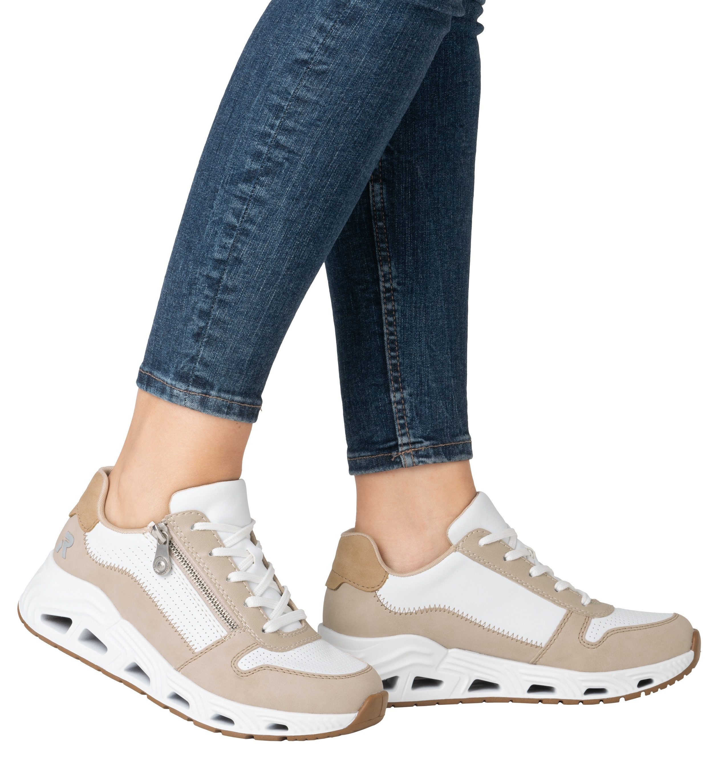 Rieker Sport Keilsneaker Schnürschuh, Halbschuh, Freizeitsneaker mit Reißverschluss