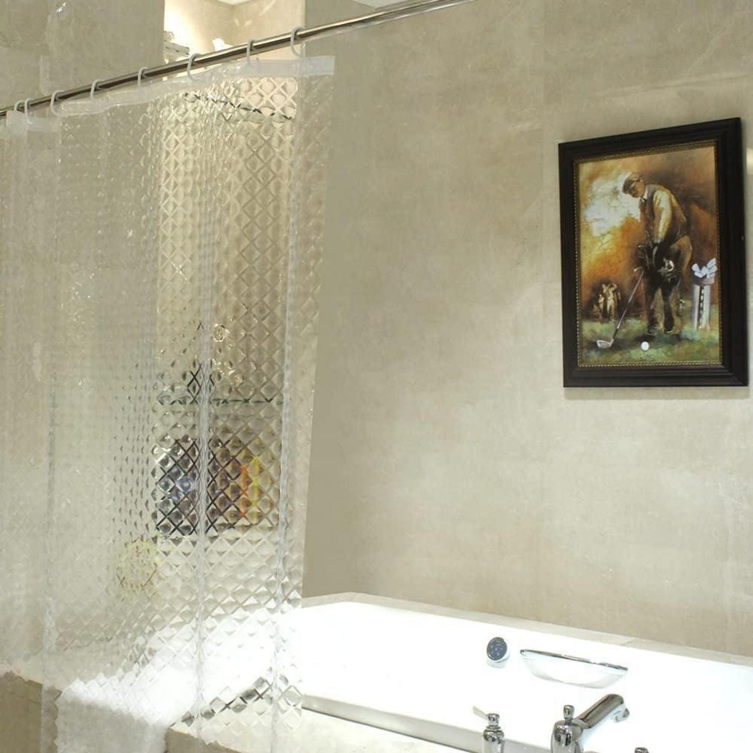 LuxusKollektion Duschvorhang Duschvorhang 3D Rhombus Transparent günstig online kaufen