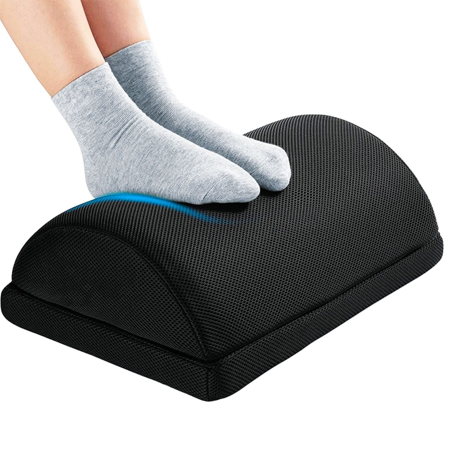 Intirilife Fußstütze, Fußablage mit Memory Schaum - Höhenverstellbar ergonomische Fußstütze