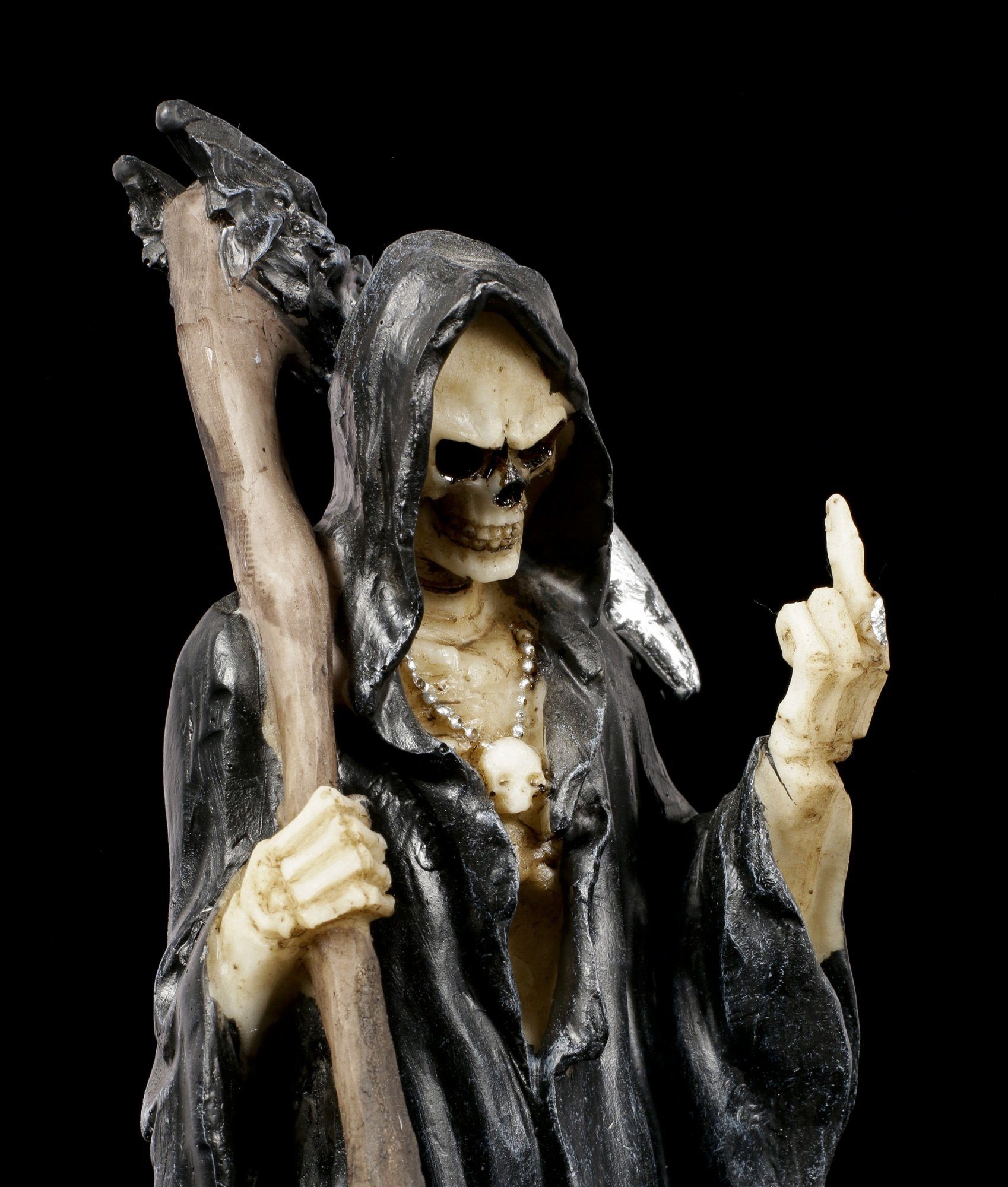 Figuren Shop GmbH Dekofigur Deko - Reaper zeigt Figur Mittelfinger Wish Death Gothic 