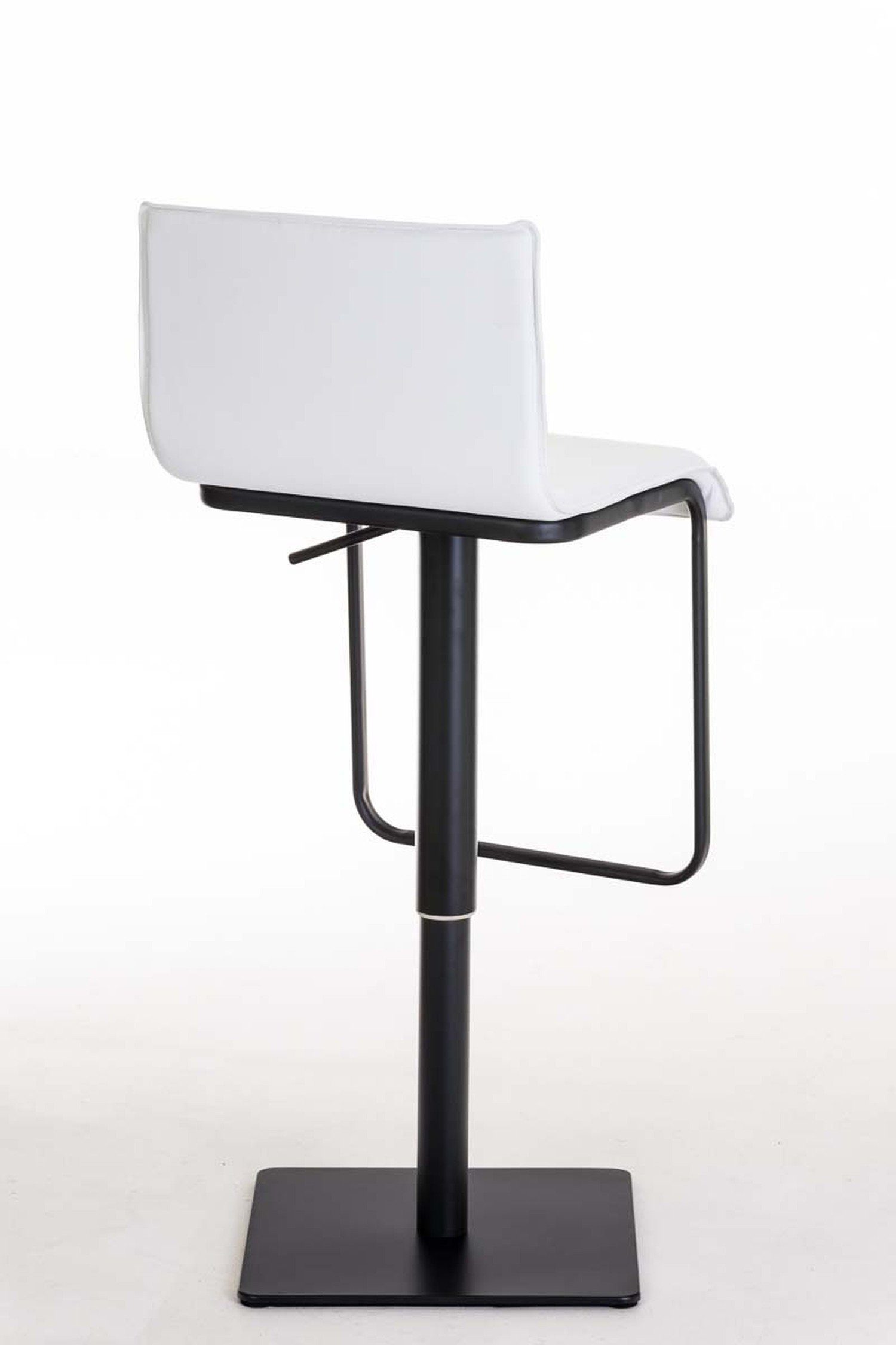 360° - & (mit Weiß Kunstleder Barhocker Sitzfläche: Küche), Lima - für Hocker drehbar schwarz - matt - höhenverstellbar Theke Metall Fußstütze TPFLiving