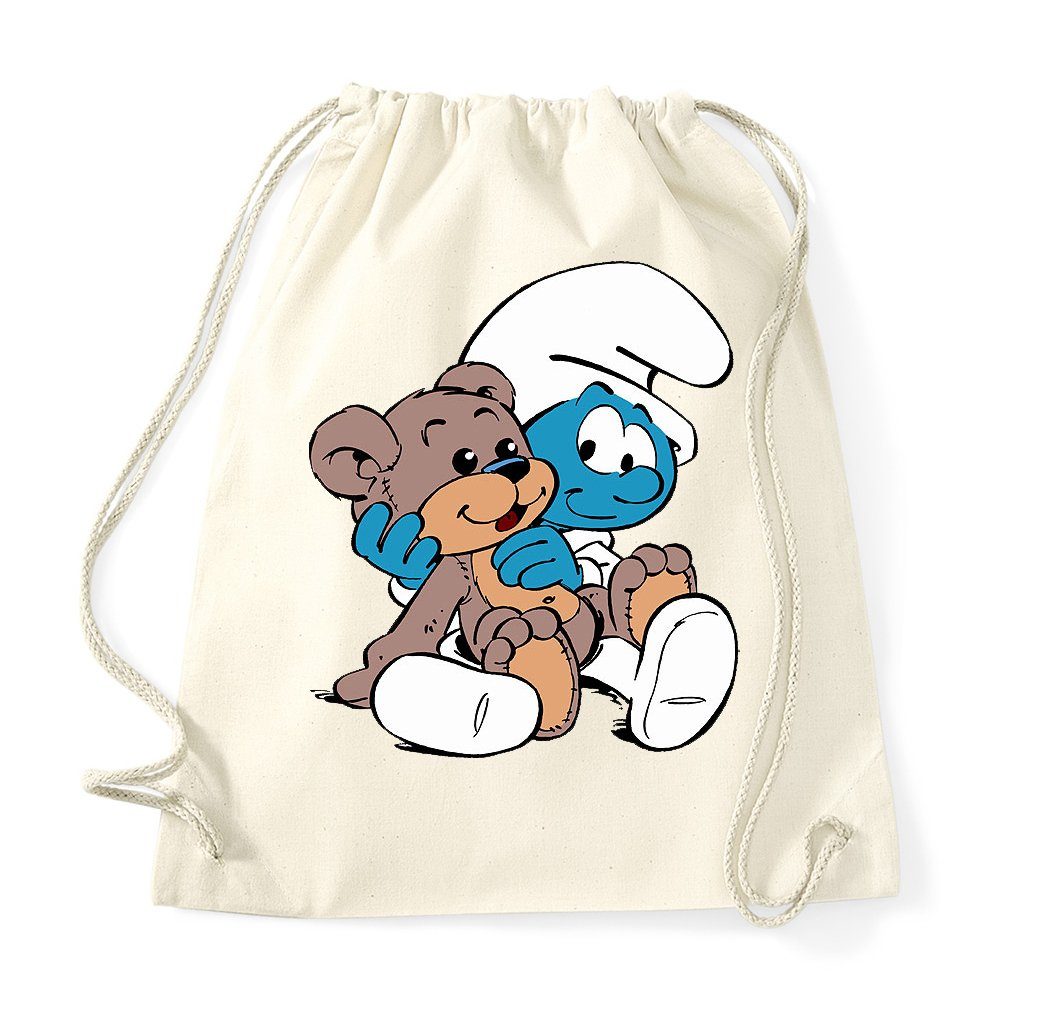 Blondie & Brownie Turnbeutel aus Baumwolle Babyschlumpf Schlümpfe Serie Teddybär Teddy Bär Schlumpf