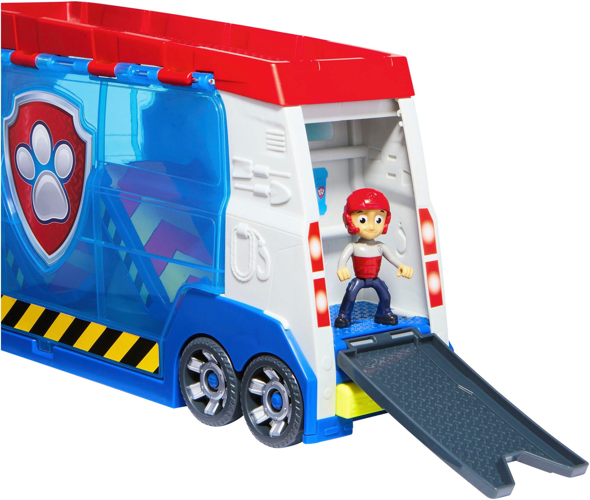 Spin Master Paw Patrol Toy Transporter - Paw Patroller 3.0, with sound effects; includes Ryder with quad bike
