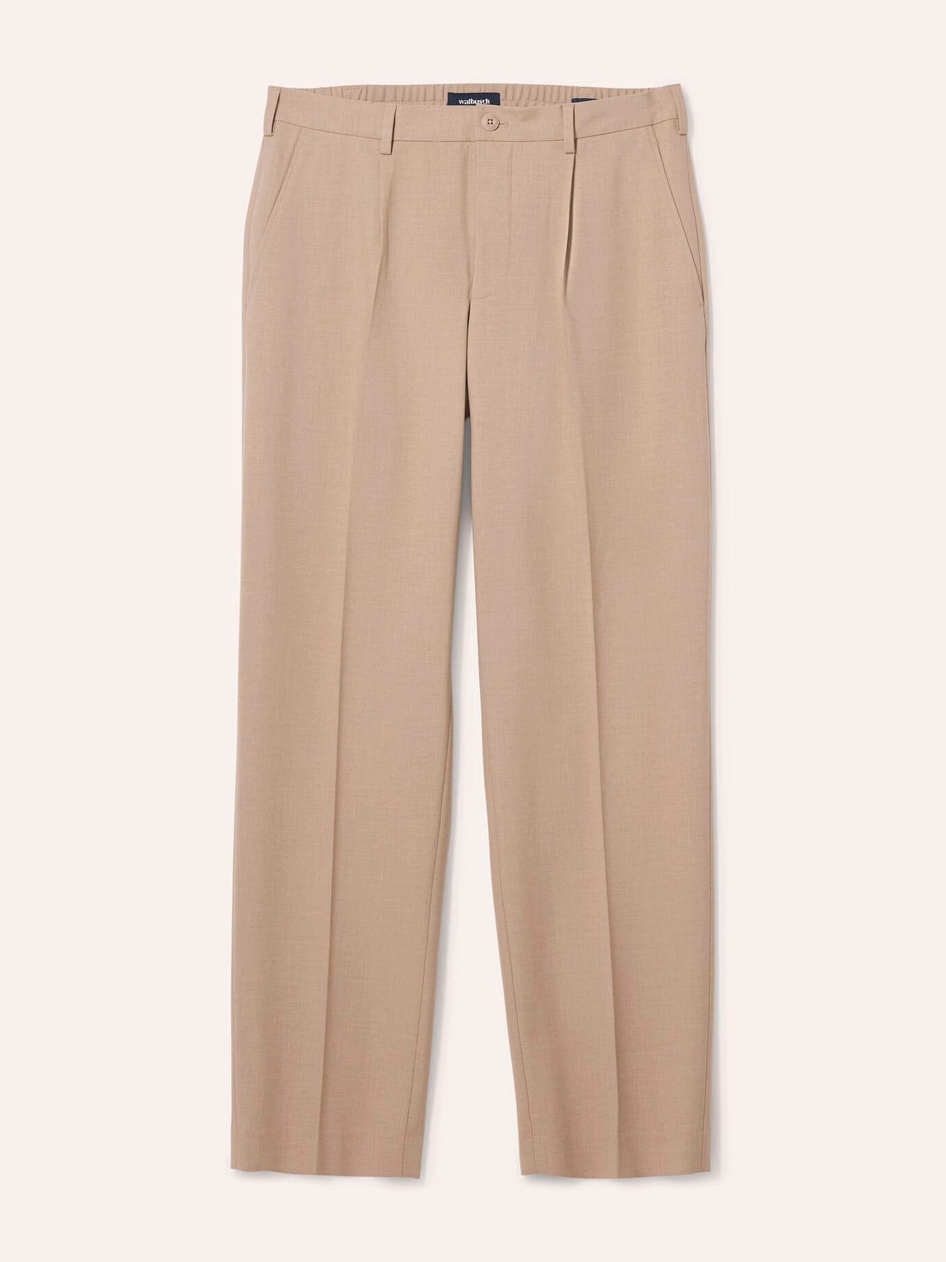 Walbusch Bundfaltenhose Herren Bügelfreie Hose mit Bundfalte Comfort Fit Knitterfrei, bi‑elastisch mit dehnbarem Comfort‑Bund, Steinnussknöpfe